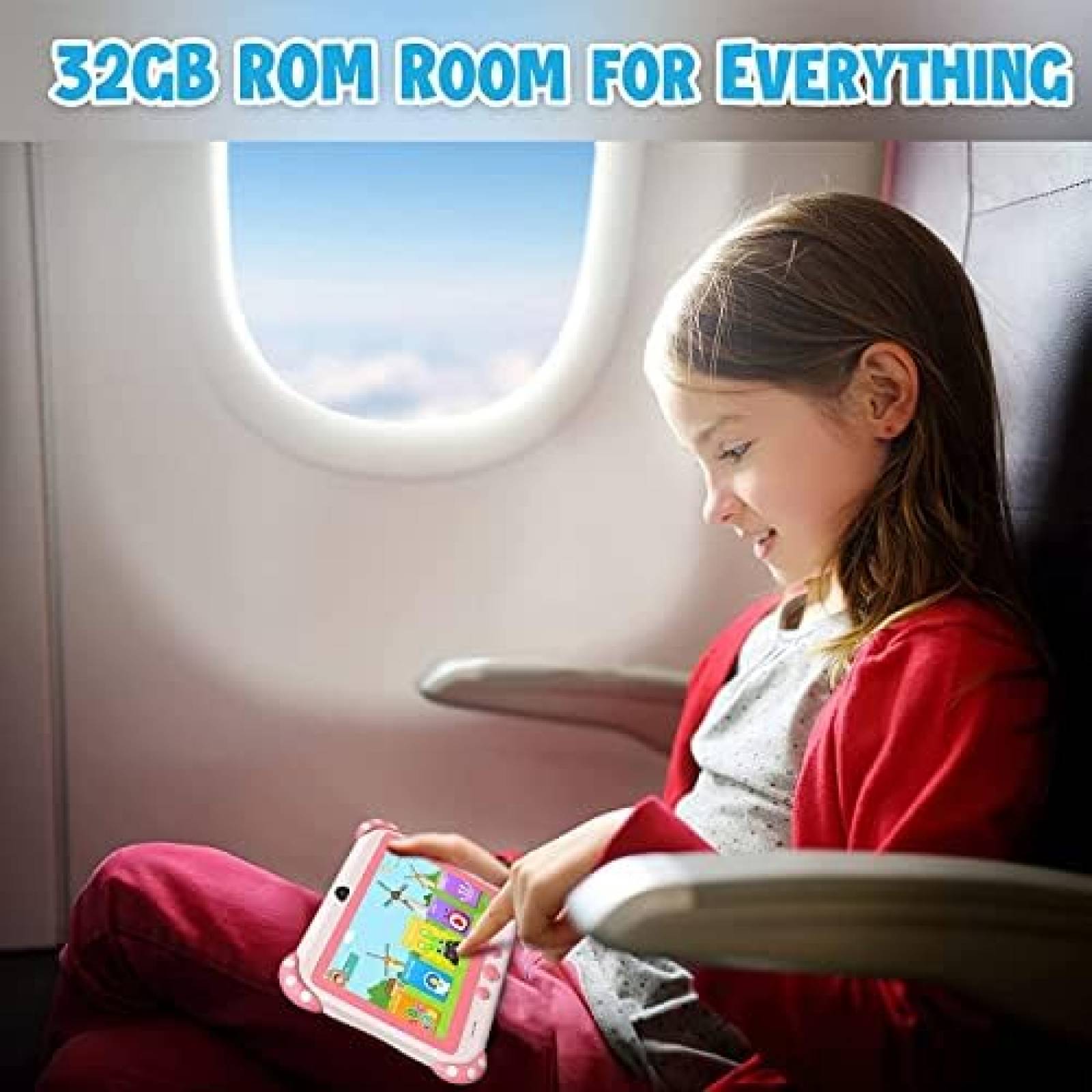 Tablet para Niños TOPELOTEK V77 7'' 2GB RAM 32GB -Rosa