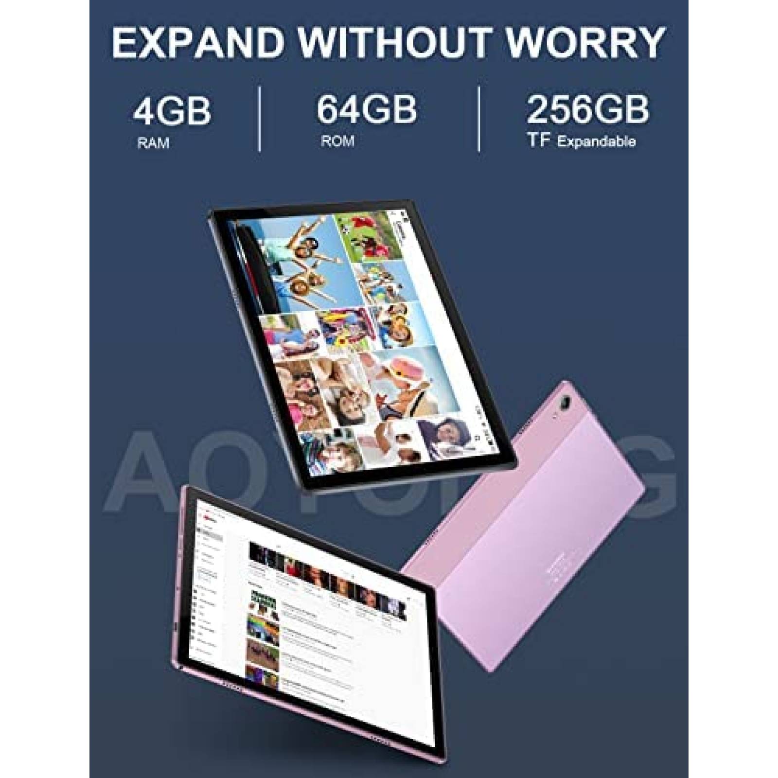 Tablet AOYODKG A9 10.4'' 4GB RAM 64GB 6500mAh MicroSD -Rosa