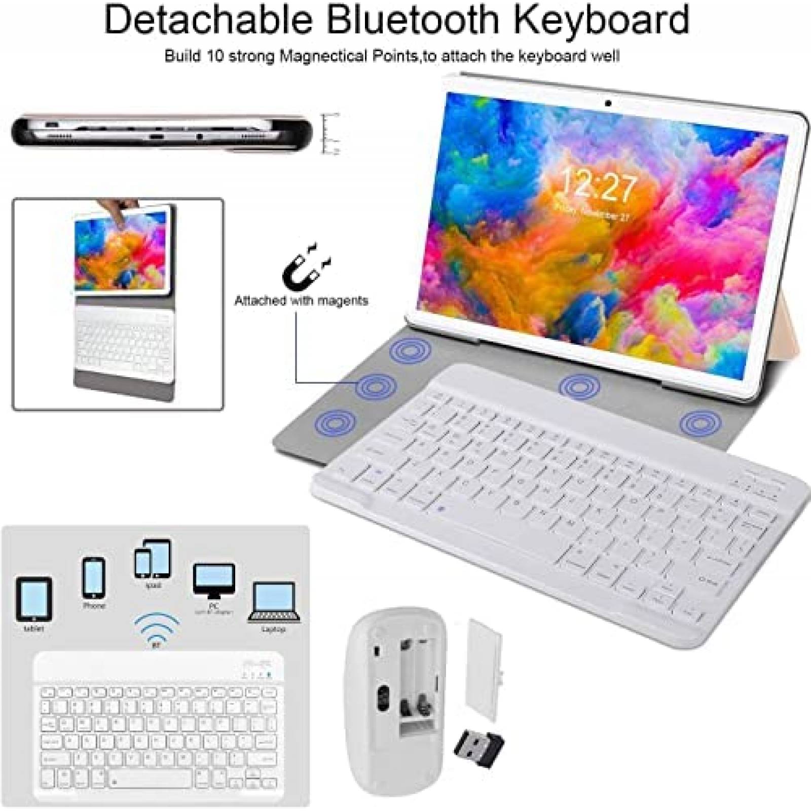 Tablet DUODUOGO 2 en 1 4GB RAM 64GB Dual Cam 8000mAh -Oro