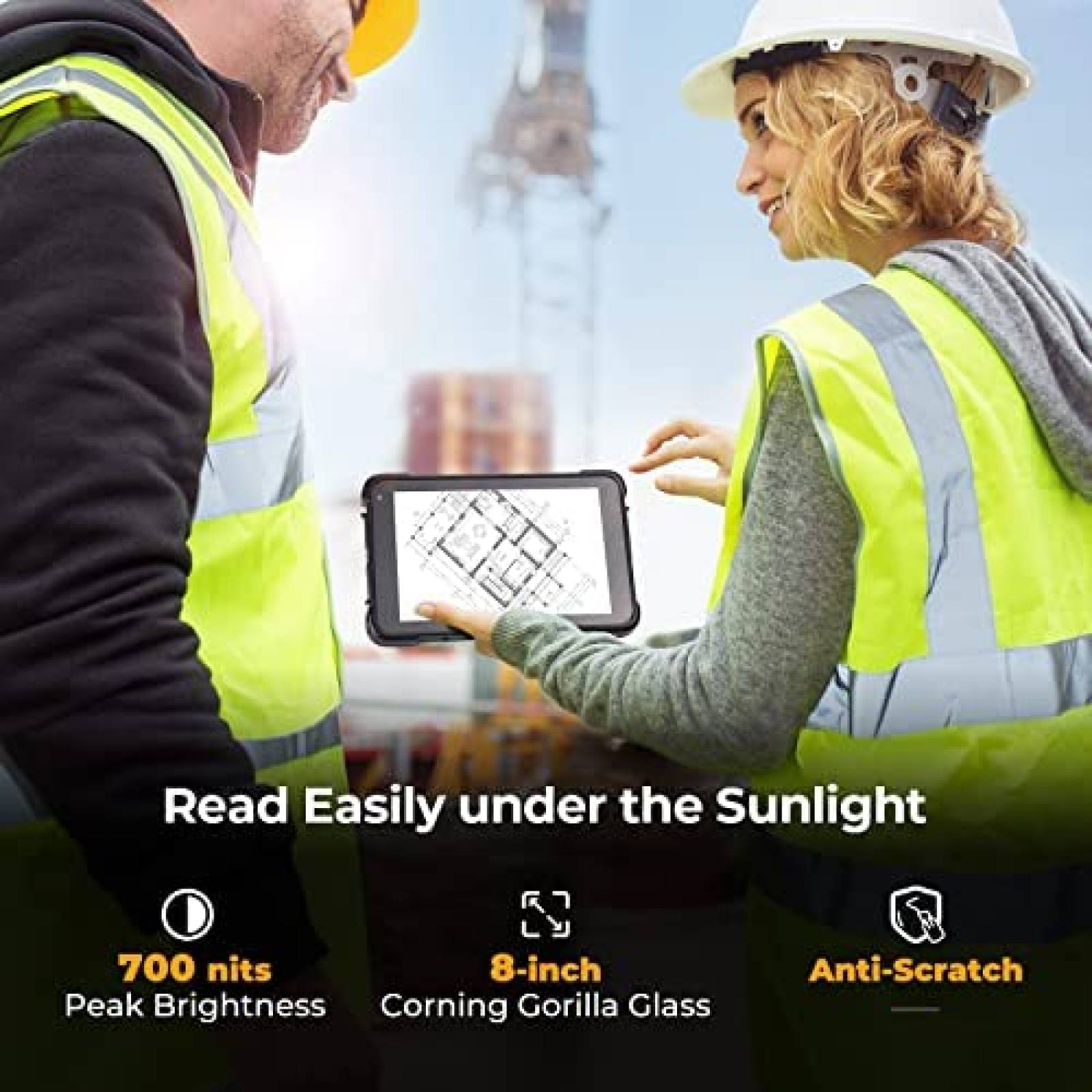 Tablet Uso Rudo MUNBYN 8'' IP67 Aprueba de Agua 64GB -Negro