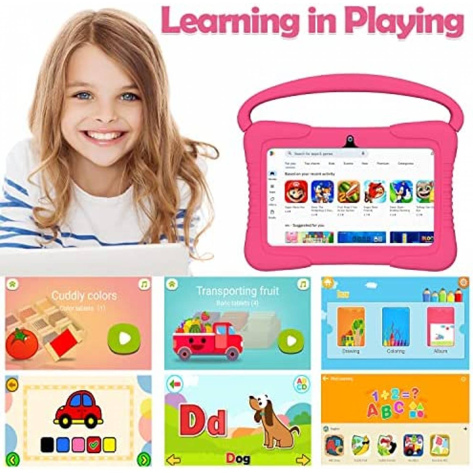 Tablet para Niños DOMATON K710 7'' 2GB RAM 32GB -Rosa