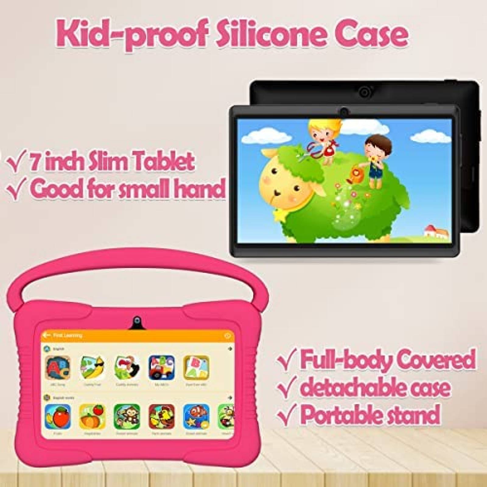 Tablet para Niños DOMATON K710 7'' 2GB RAM 32GB -Rosa