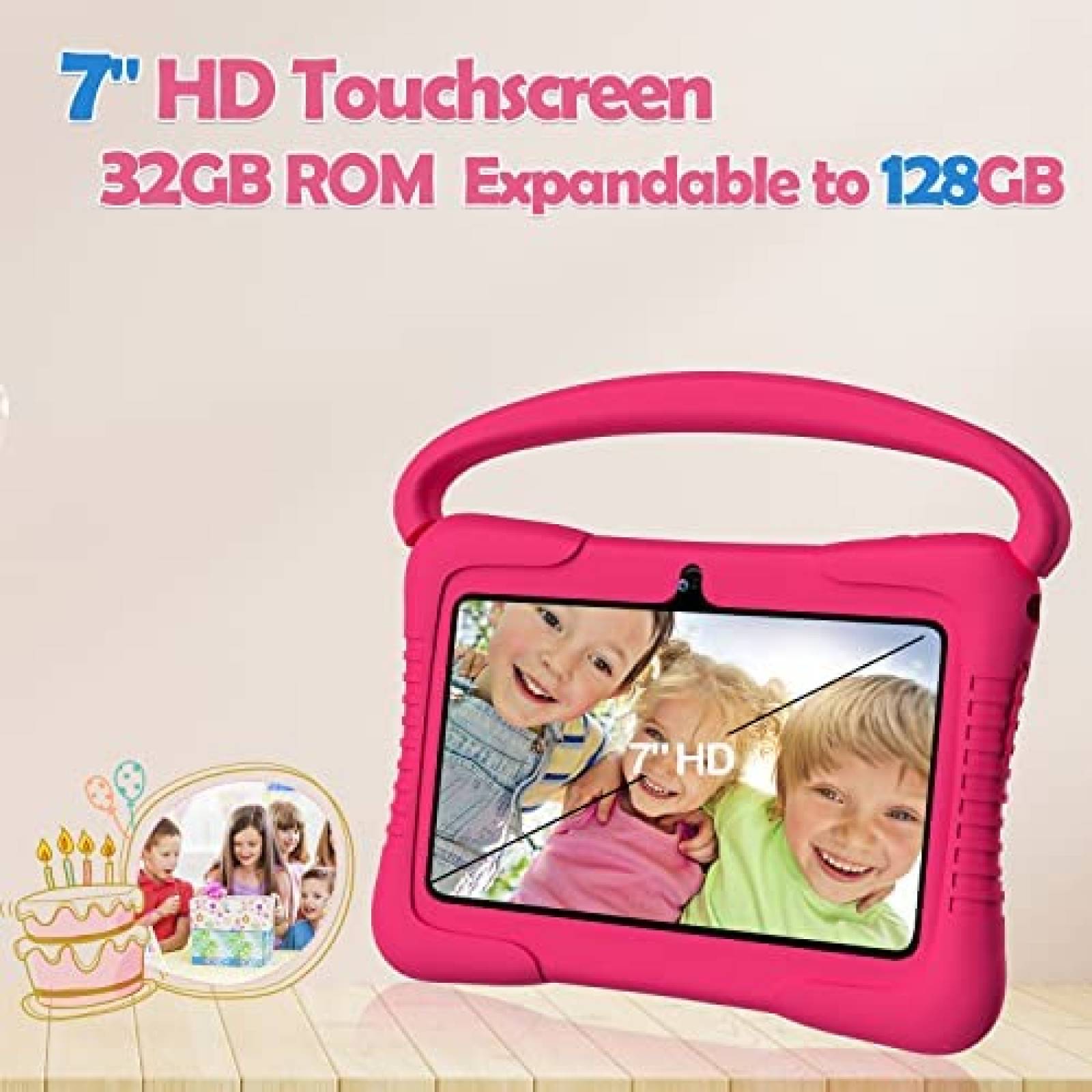 Tablet para Niños DOMATON K710 7'' 2GB RAM 32GB -Rosa