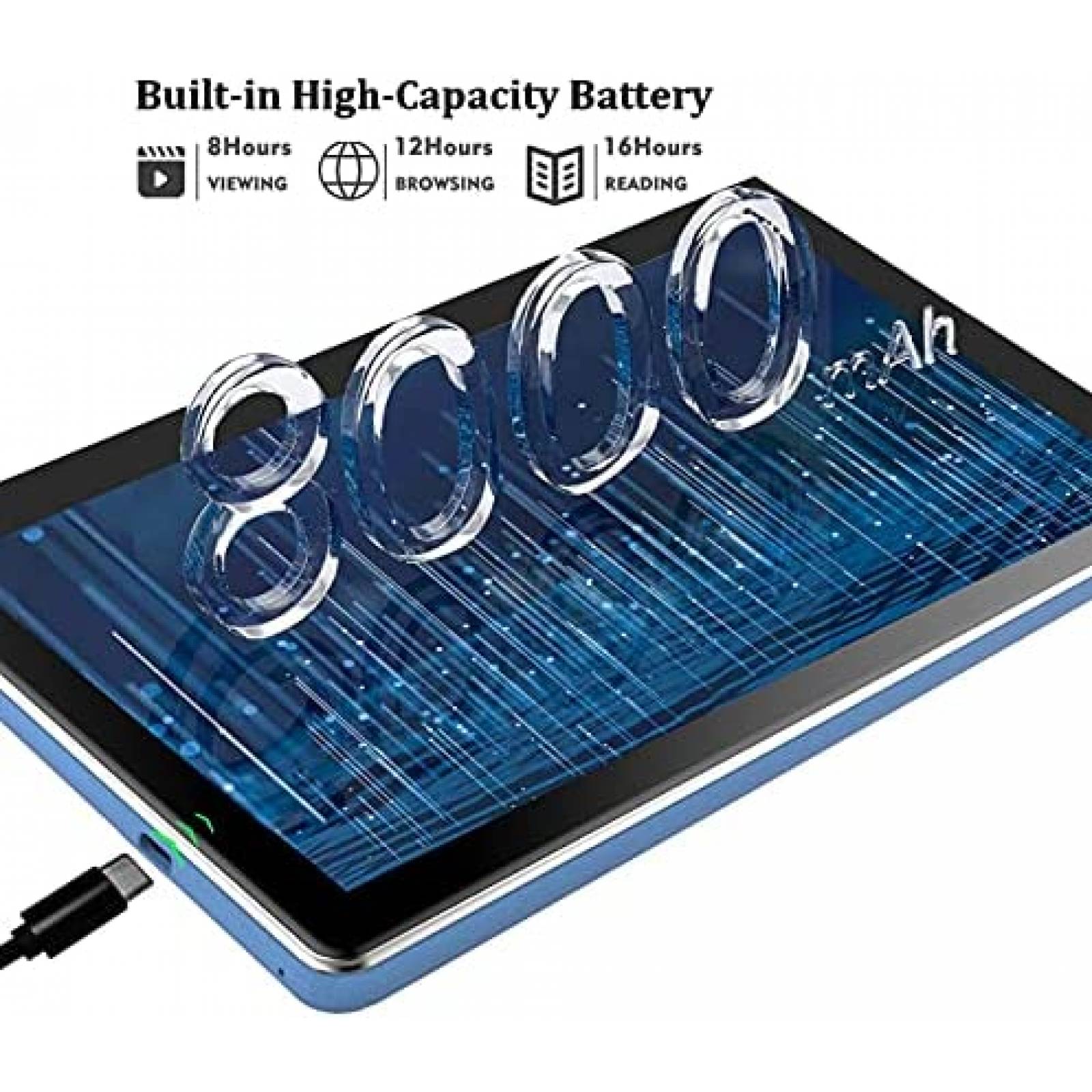 Tablet ZONMAI 10.1'' IPS 4GB RAM 64GB 8000mAh Dual Cam -Azul