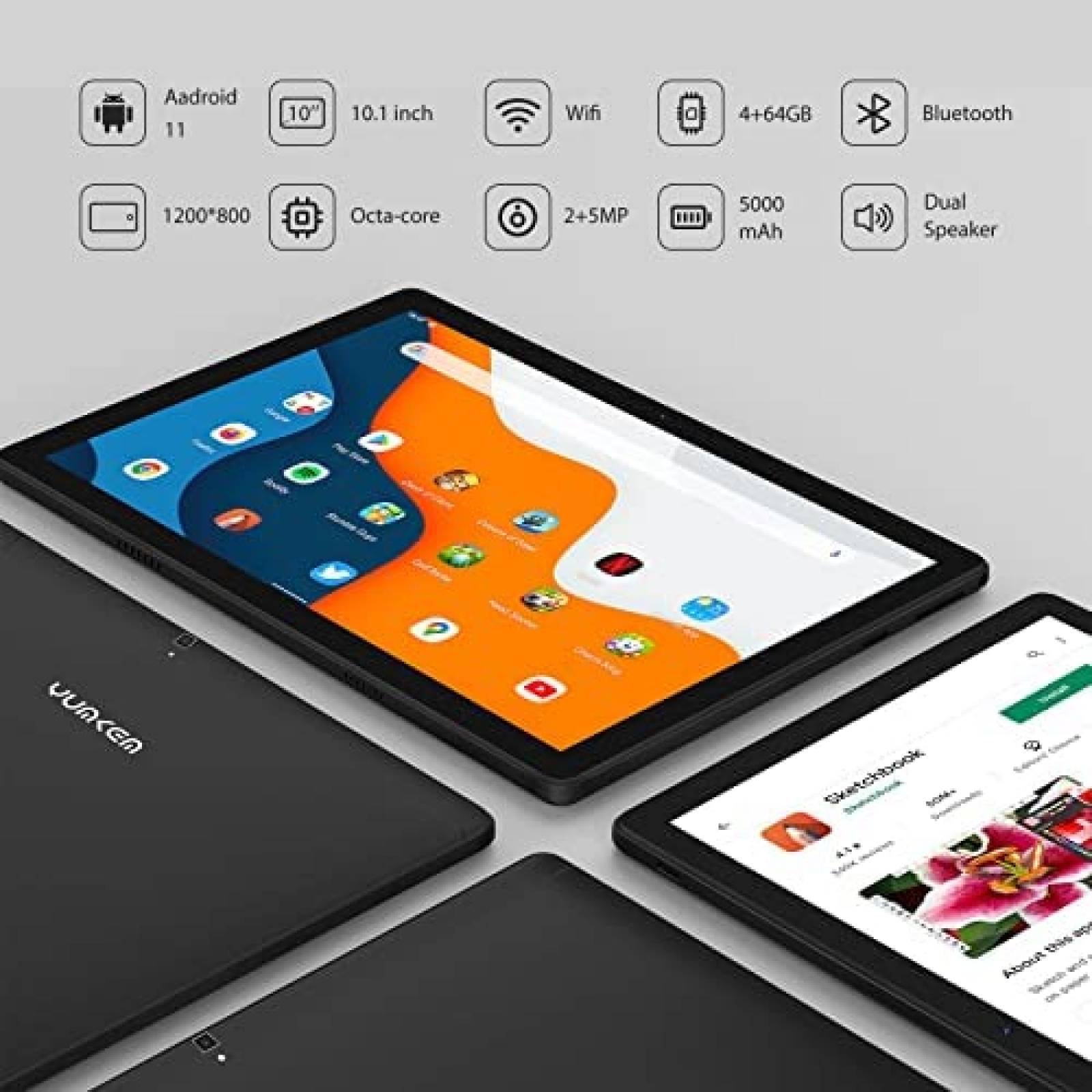 Tablet YUMKEM U221 10.1'' OctaCore 4GB RAM 64GB ROM -Negro