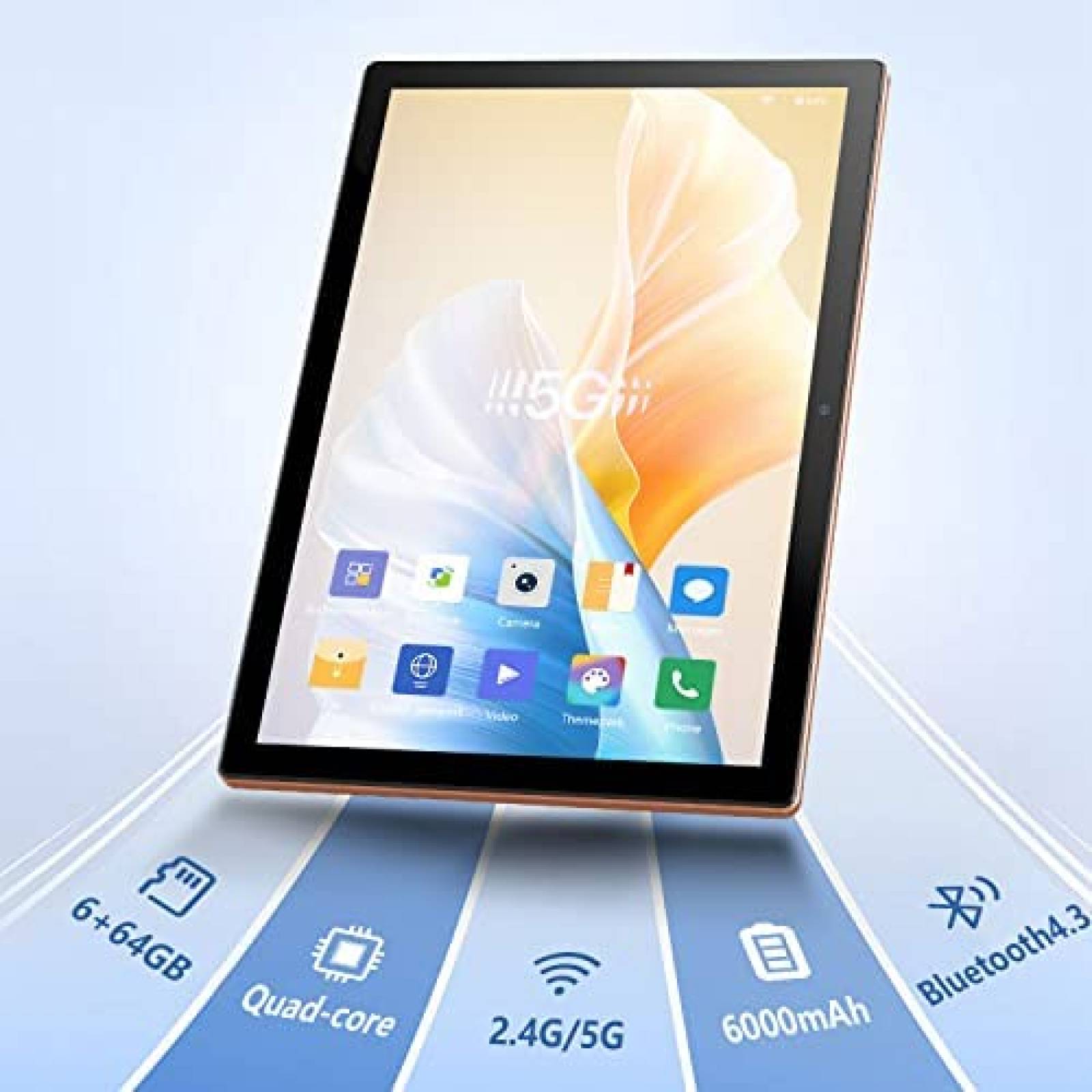 Tablet AOYODKG S2 10.1'' 6GB 64GB Bluetooth 4.3 -Dorado