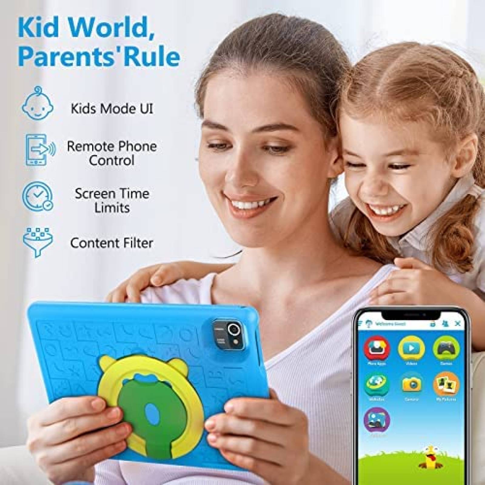 Tablet para Niños AMIAMO 10'' Control Parental 32GB ROM Azul