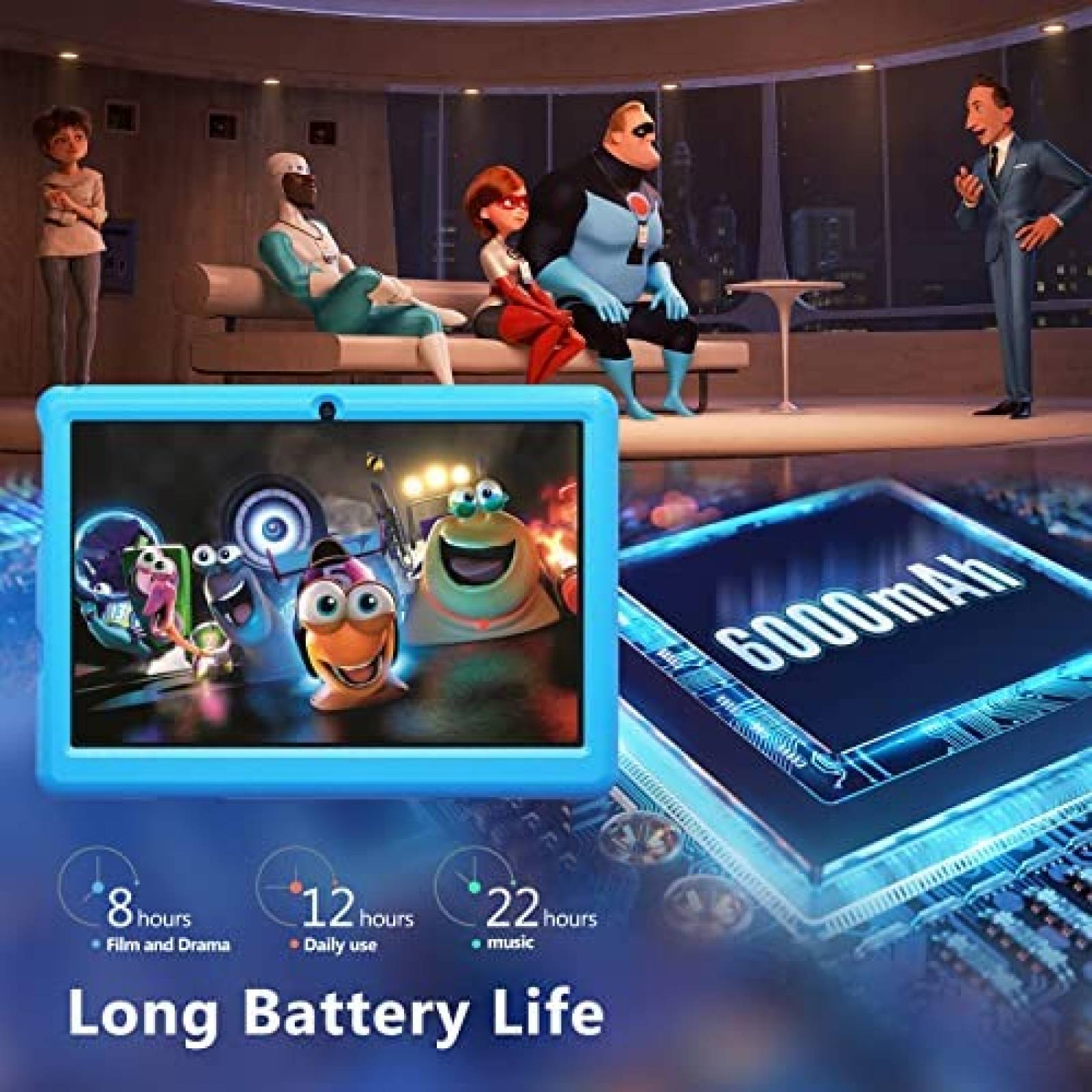 Tablet para Niños AMIAMO 10'' Control Parental 32GB ROM Azul