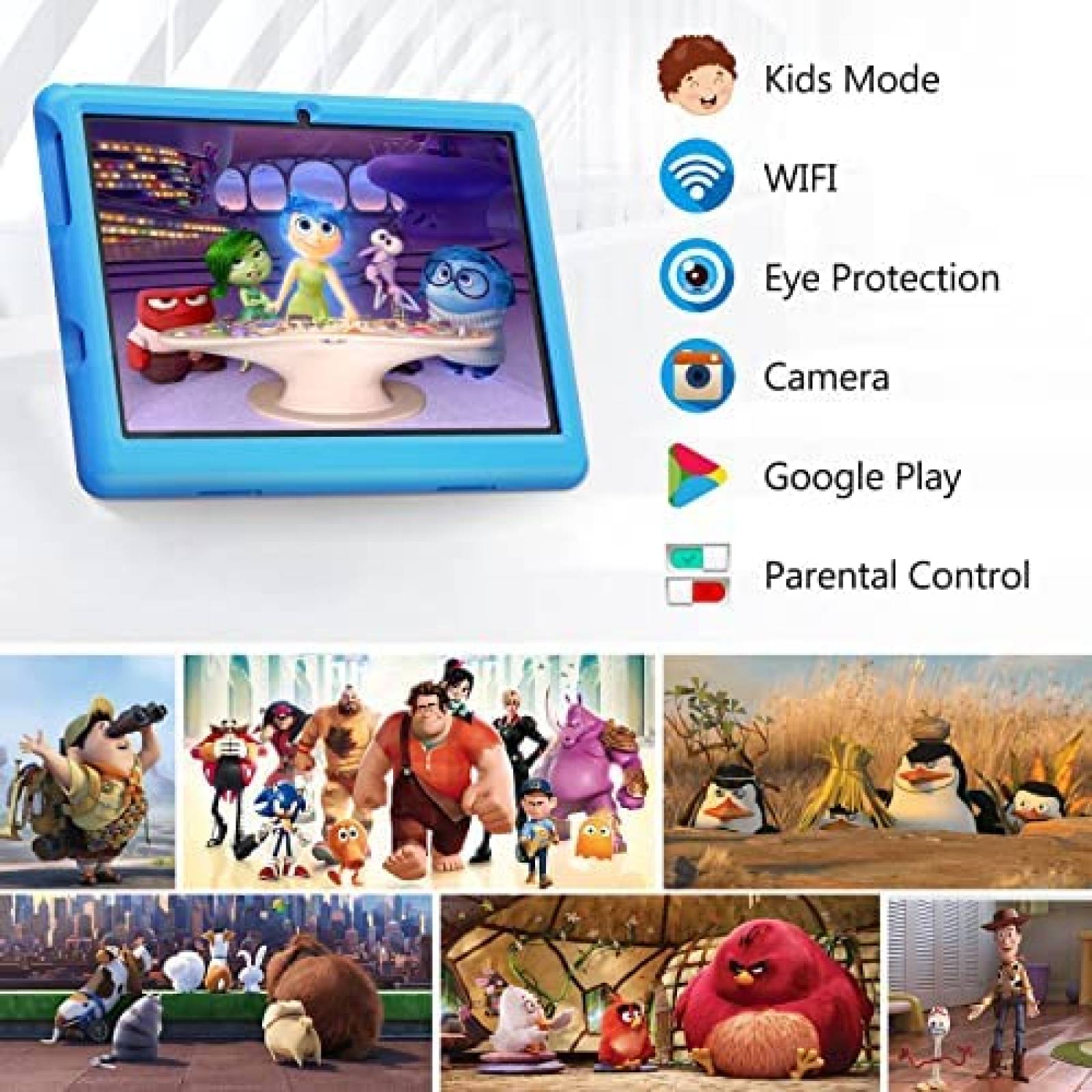 Tablet para Niños AMIAMO 10'' Control Parental 32GB ROM Azul