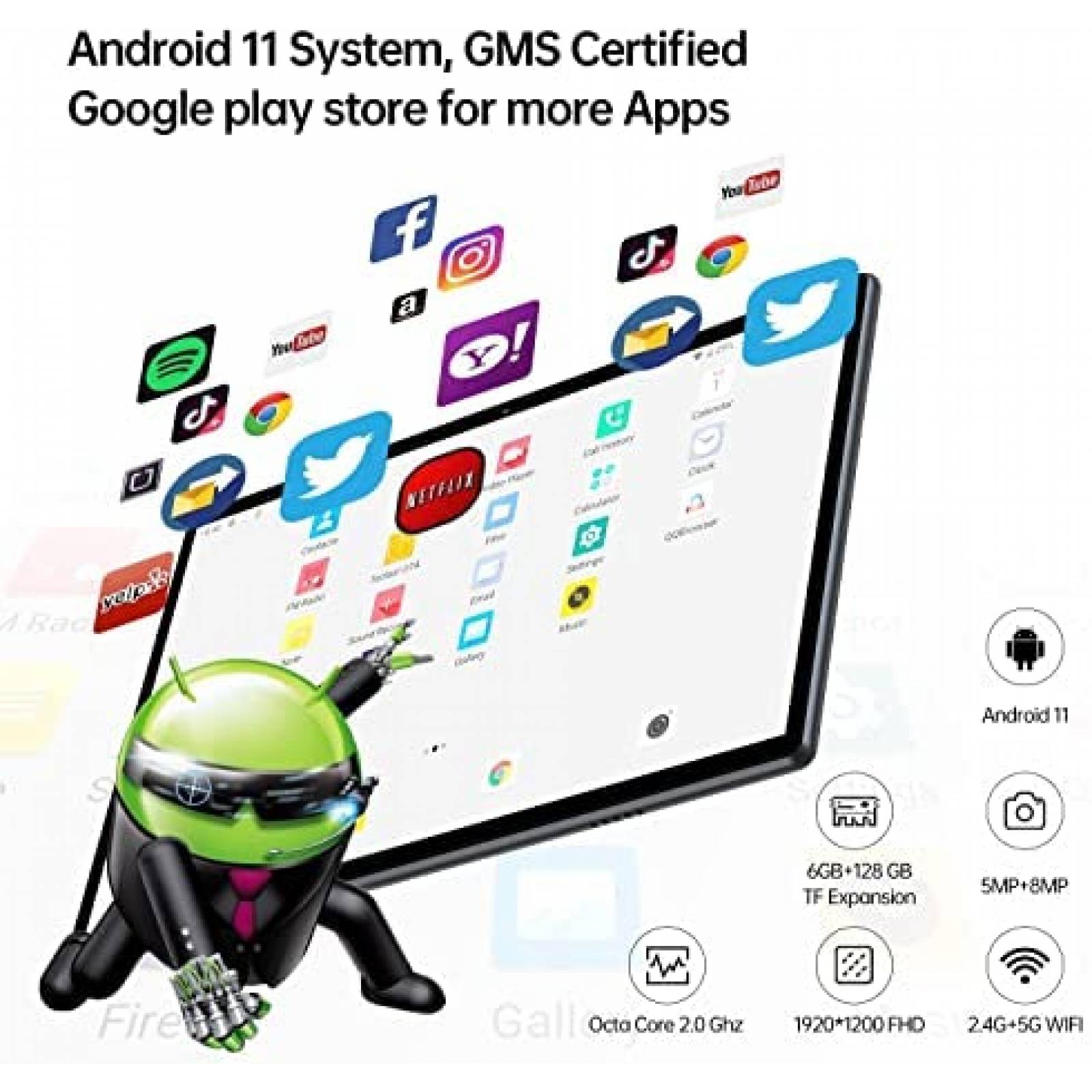 Tablet SUMTAB K102 10'' 3GB RAM 32GB 6000mAh + Funda -Negro