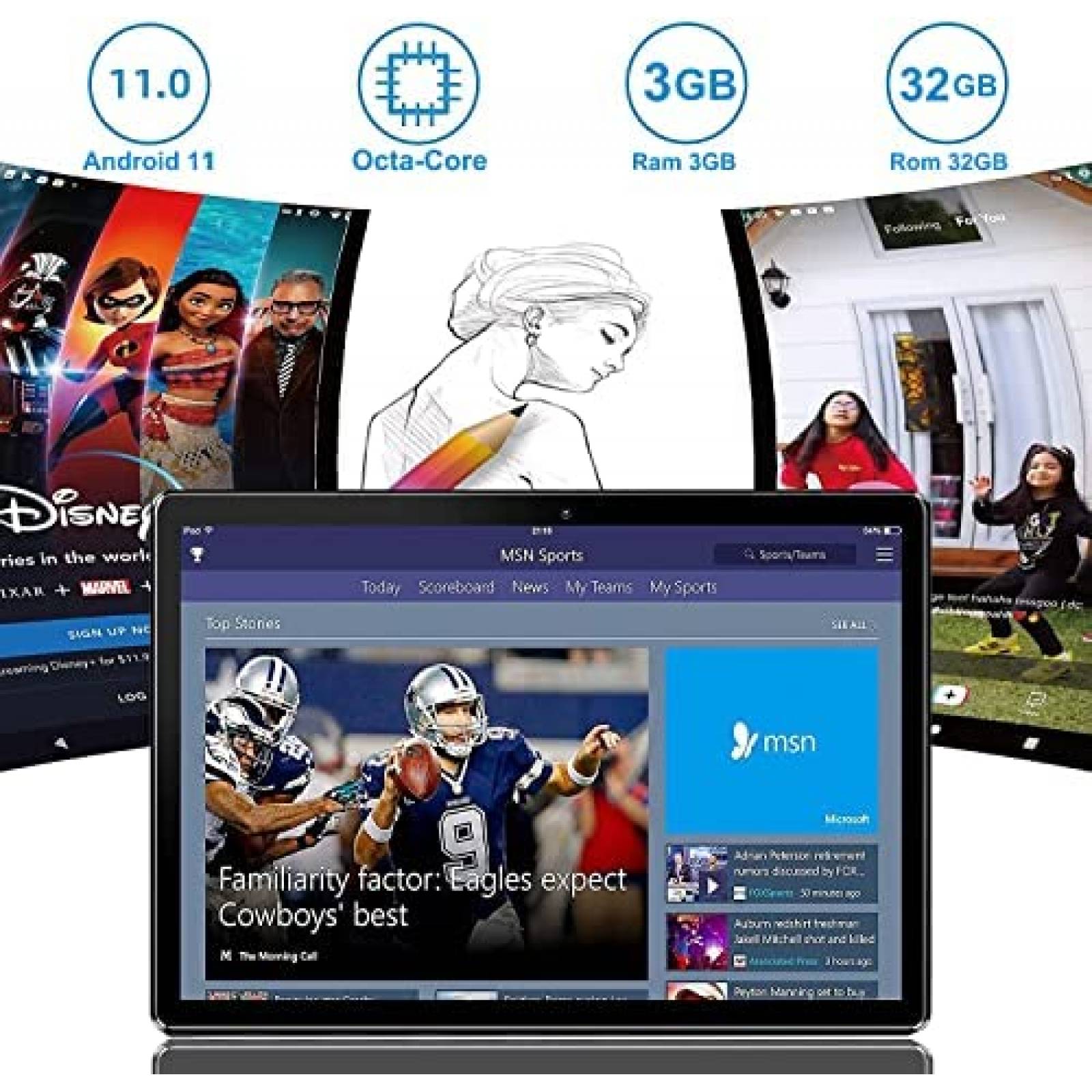 Tablet SUMTAB K102 10'' 3GB RAM 32GB 6000mAh + Funda -Negro