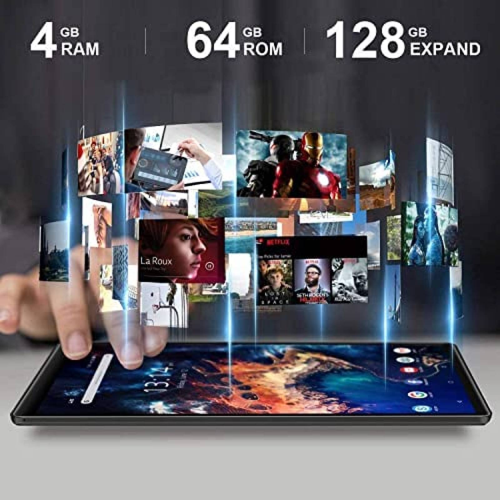 Tablet DUODUOGO 10.1'' QuadCore 64GB 128GB 13MP -Negro