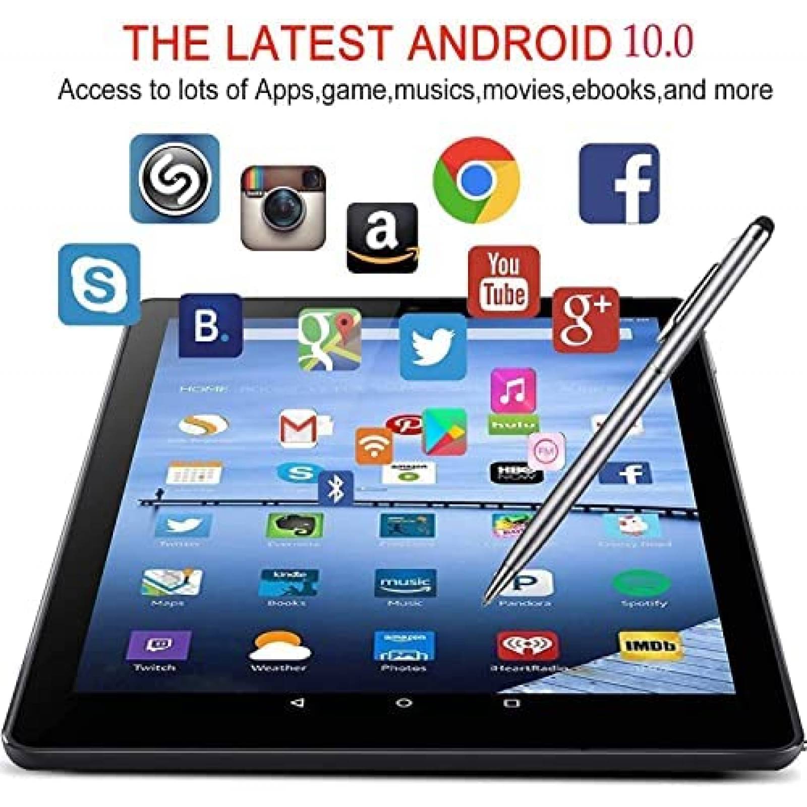 Tablet DUODUOGO 10.1'' QuadCore 64GB 128GB 13MP -Negro