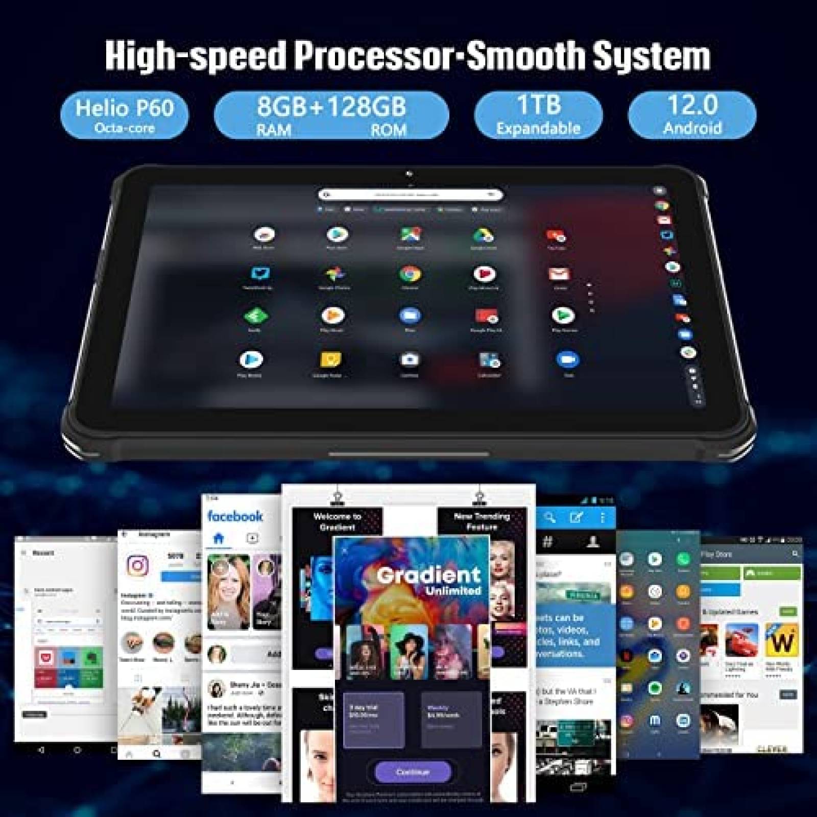 Tablet HOTWAV R5 10.1'' OctaCore 4GB 64GB 16MP IP68 -Negro