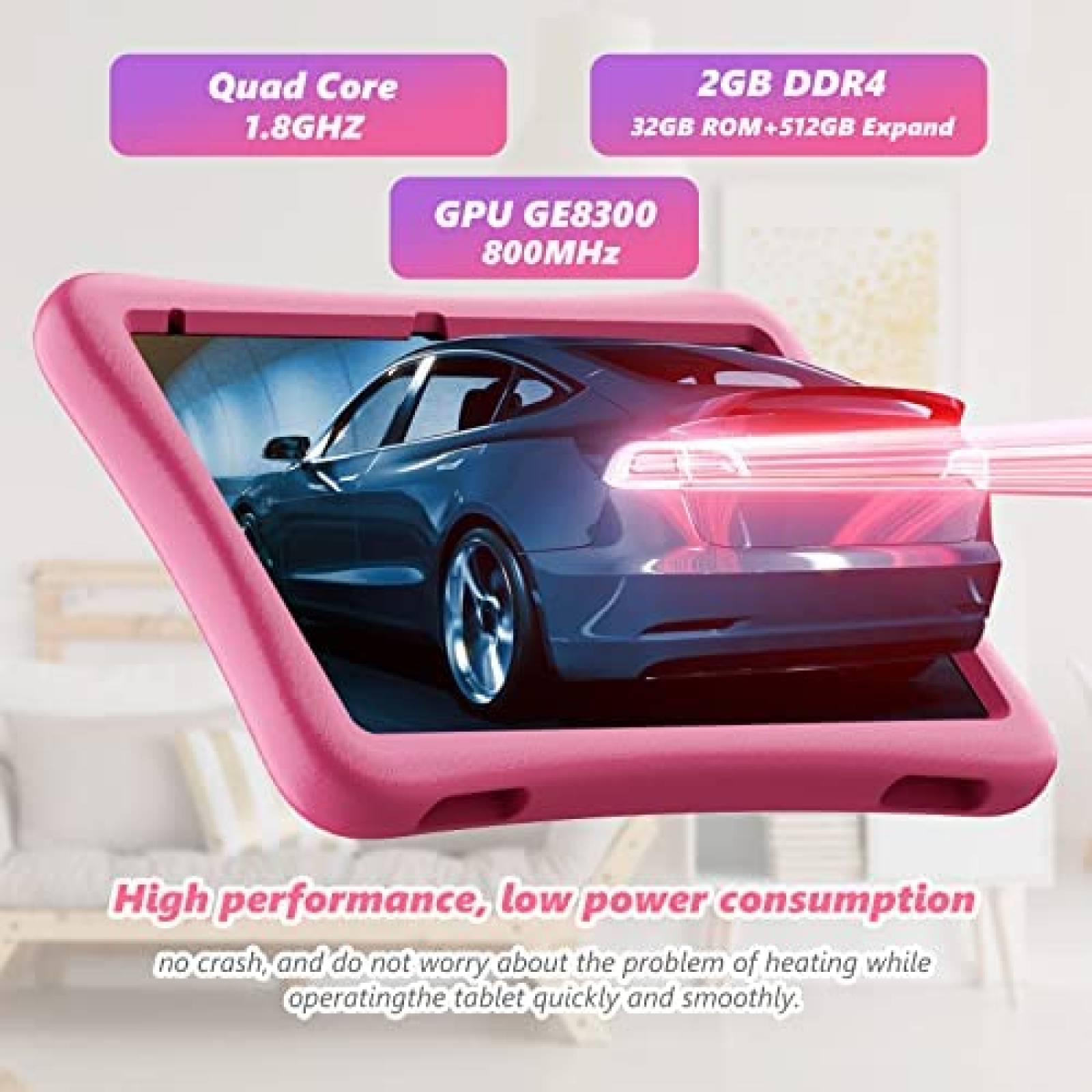 Tablet para Niños KYASTER 10'' 2GB RAM 32GB 7000mAh -Rosa