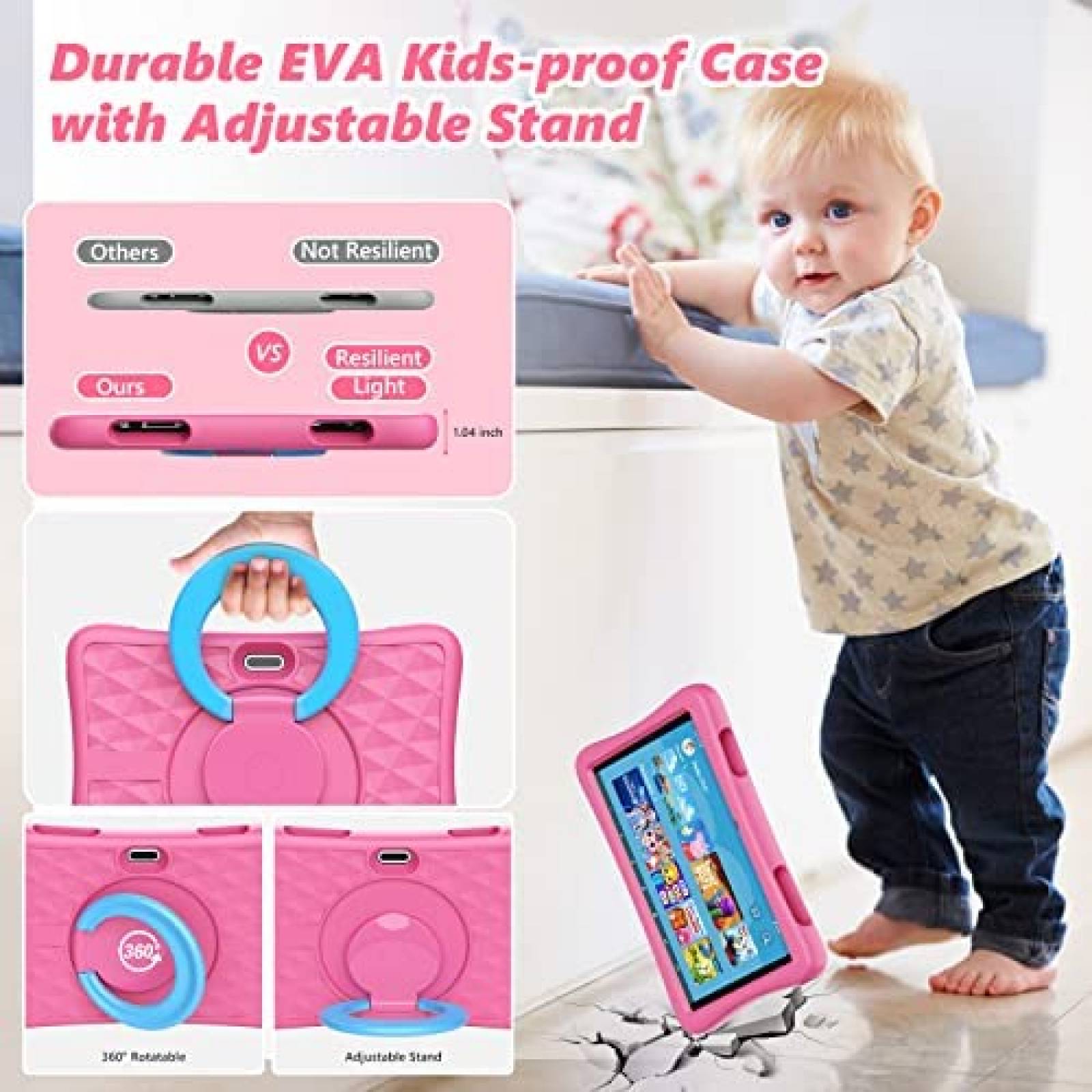 Tablet para Niños KYASTER 10'' 2GB RAM 32GB 7000mAh -Rosa