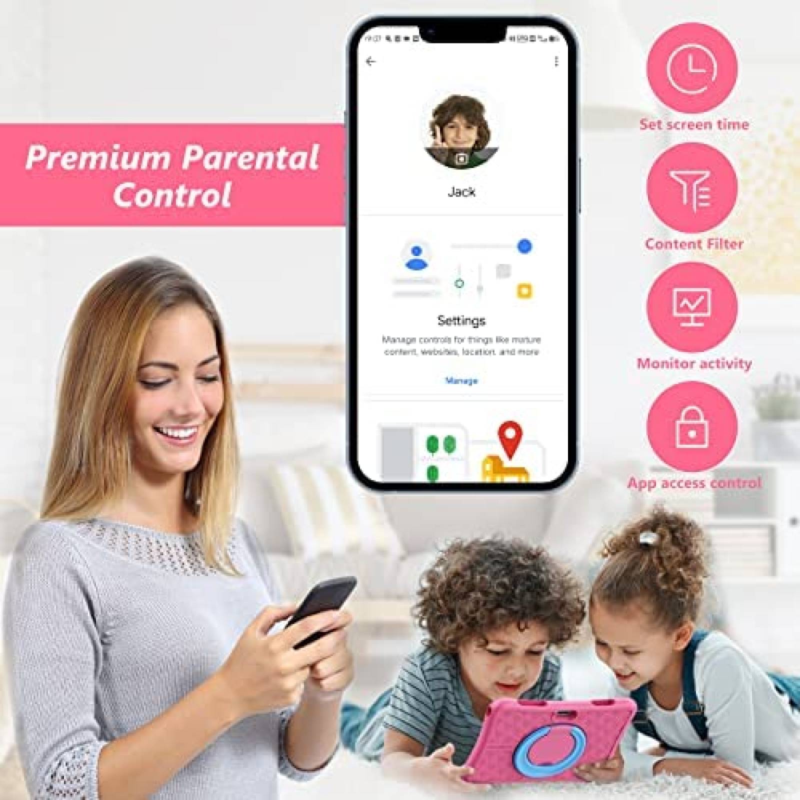 Tablet para Niños KYASTER 10'' 2GB RAM 32GB 7000mAh -Rosa