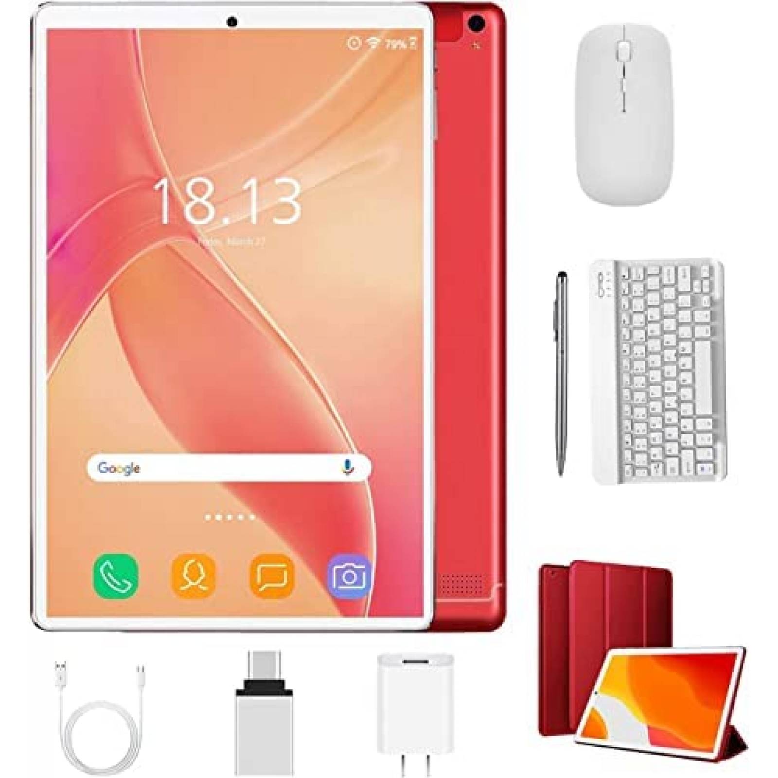 Tablet DUODUOGO 10'' OctaCore 4GB RAM 64GB+128GB -Rojo