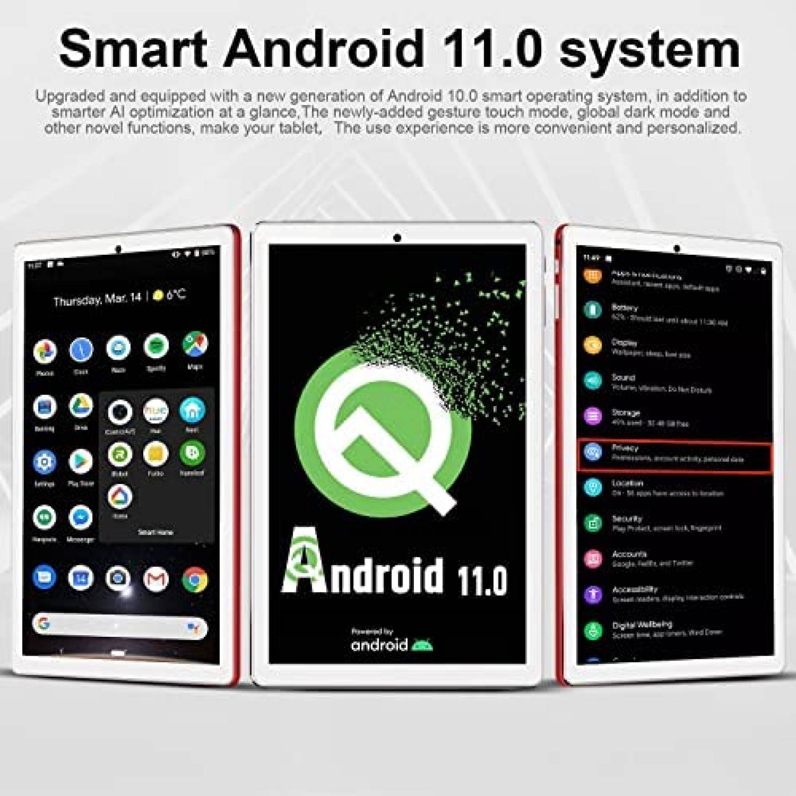 Tablet DUODUOGO 10'' OctaCore 4GB RAM 64GB+128GB -Rojo