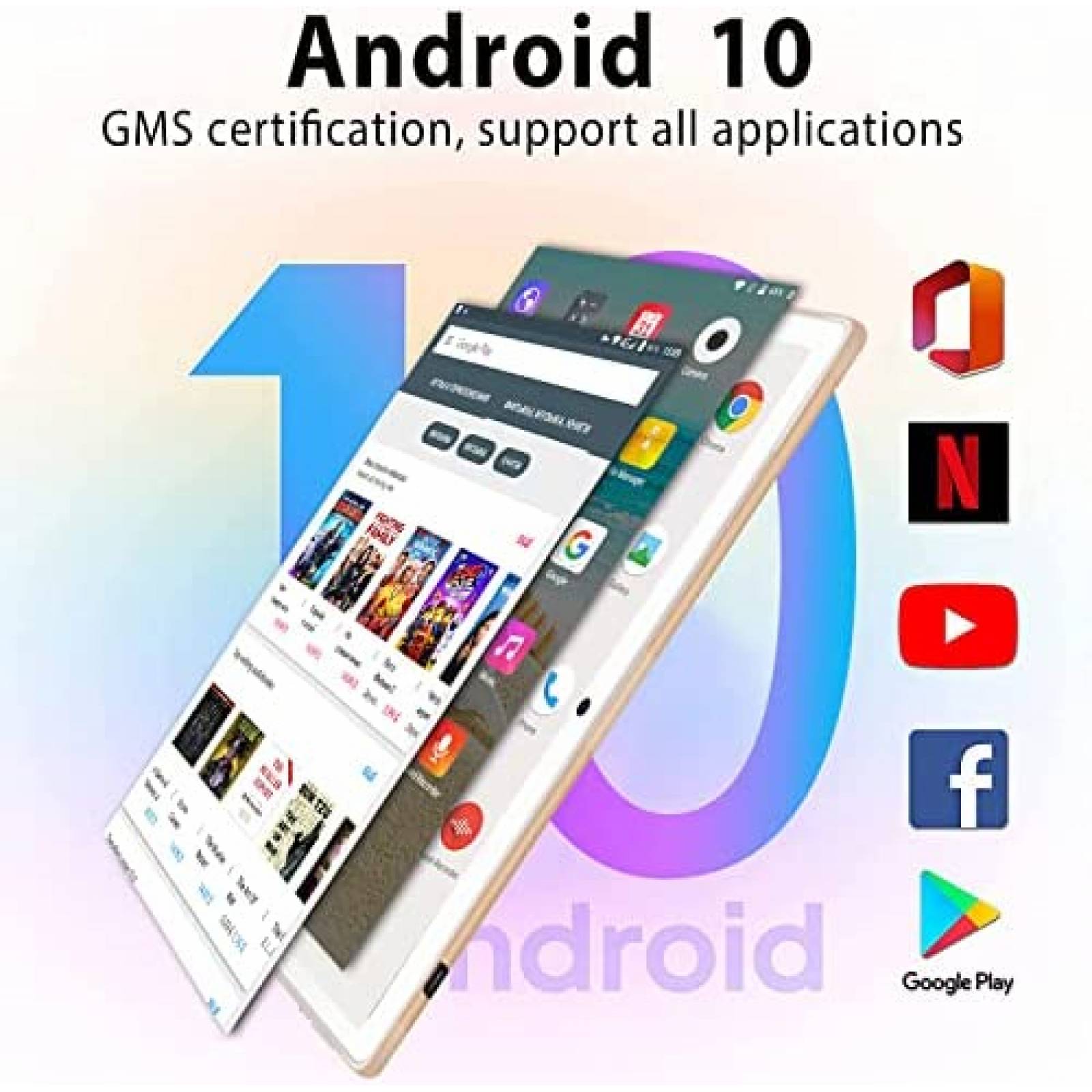 Tablet AOYODKG 10'' 4GB RAM 64GB ROM con Teclado -Dorado