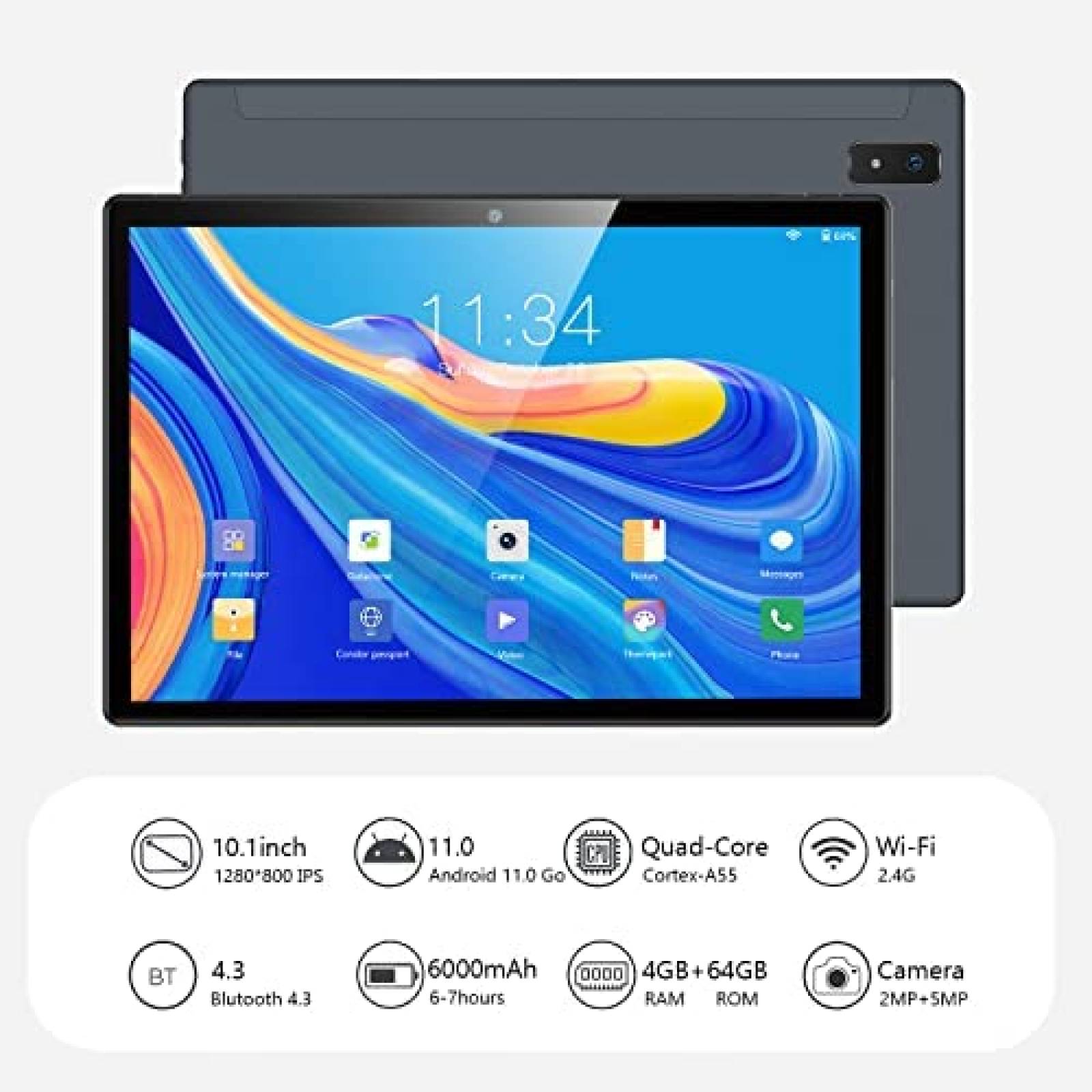 Tablet DUODUOGO 10'' QuadCore 4GB RAM 64GB ROM -Negro