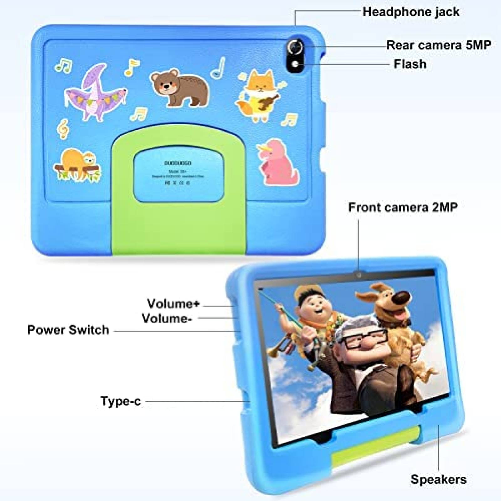 Tablet para Niños DUODUOGO 10'' Control Parental 64+4GB Azul