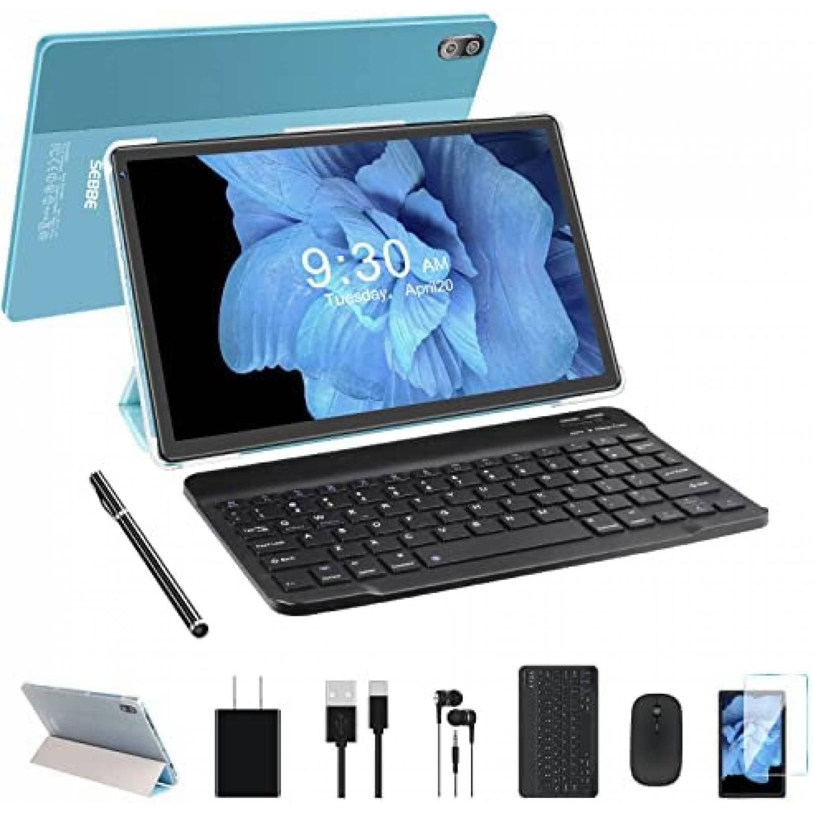 Tablet SEBBE 10.3'' 4GB RAM 64GB 8000mAh TF + Teclado -Azul