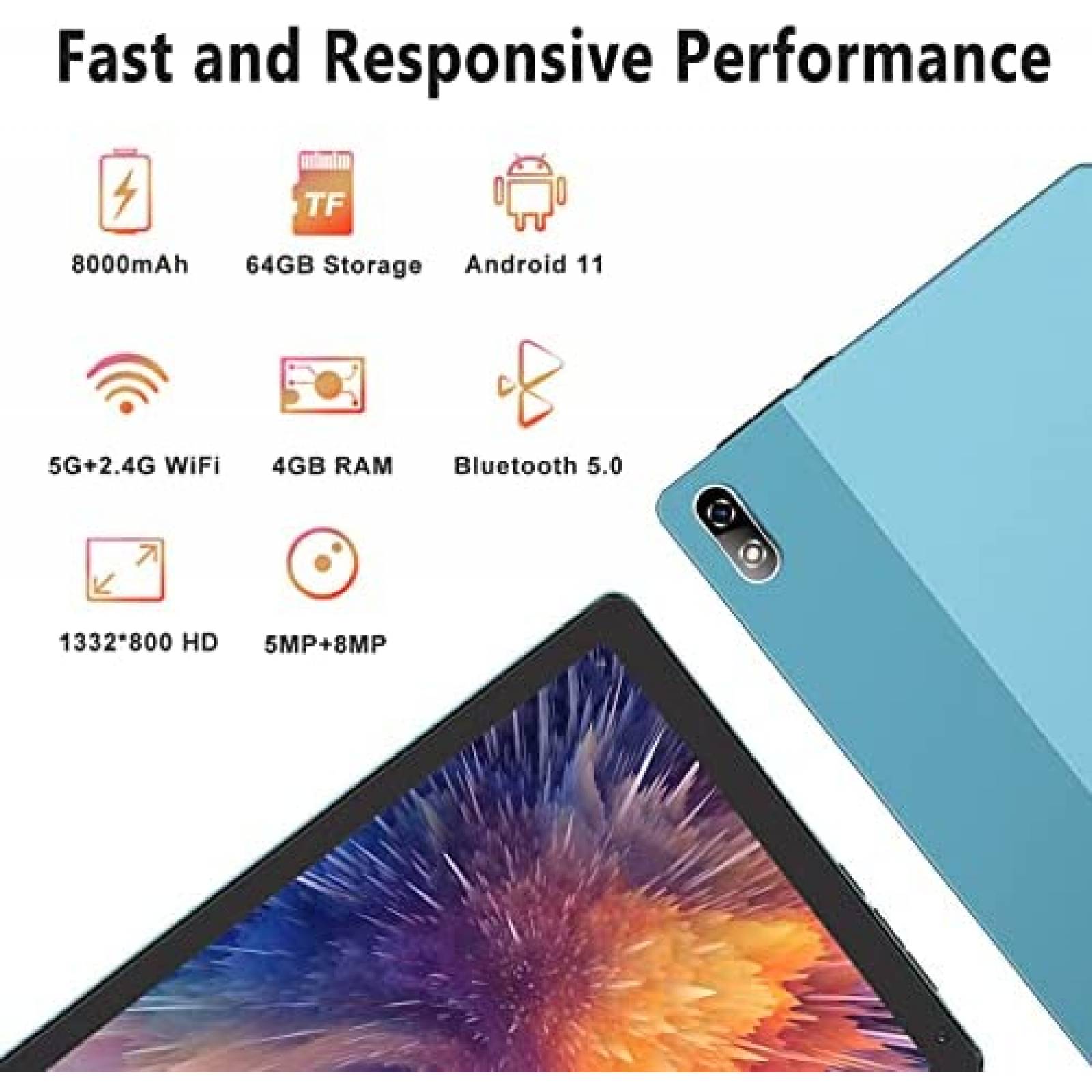 Tablet SEBBE 10.3'' 4GB RAM 64GB 8000mAh TF + Teclado -Azul