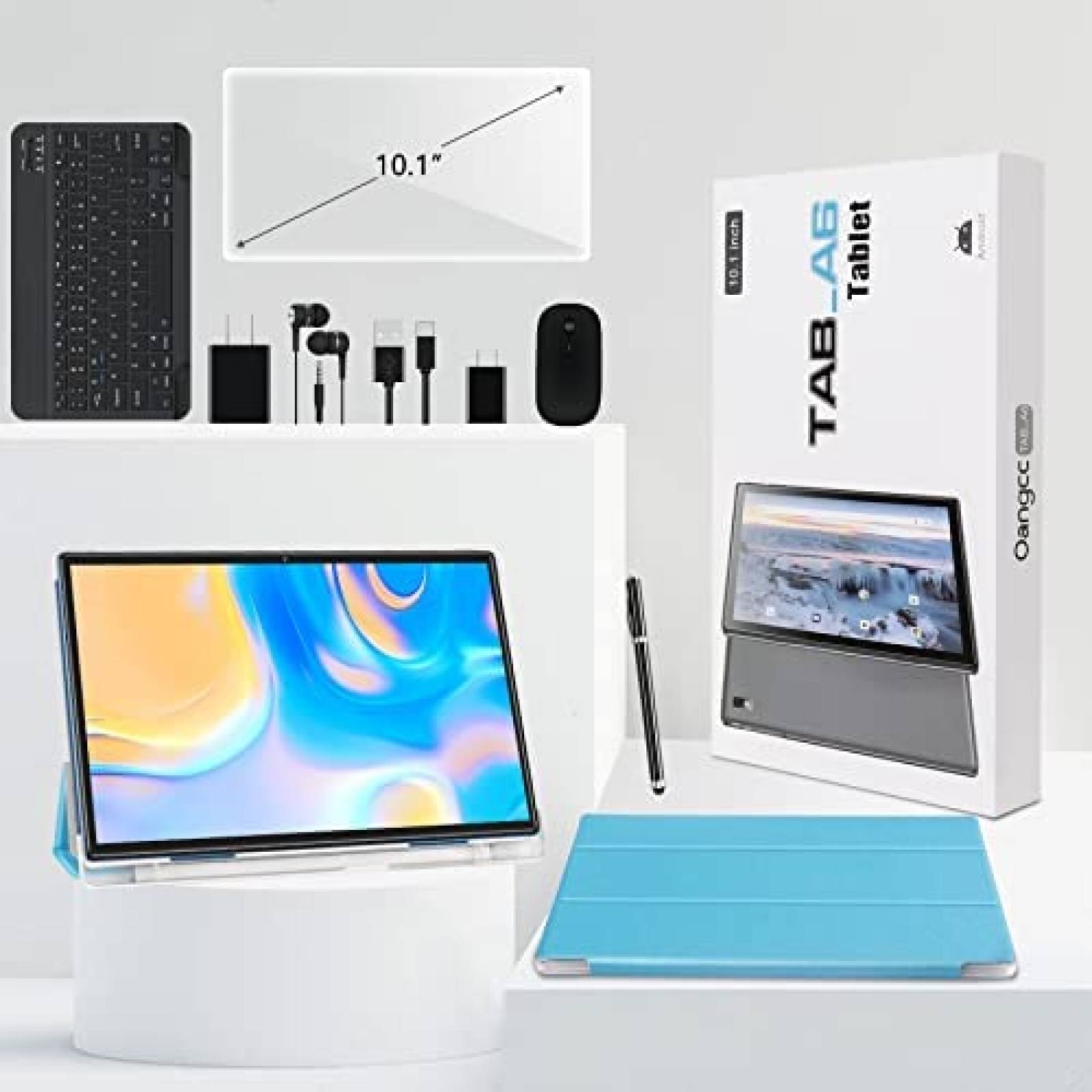 Tablet Oangcc A6 10.1'' 4GB RAM 64GB Teclado + Mouse -Azul