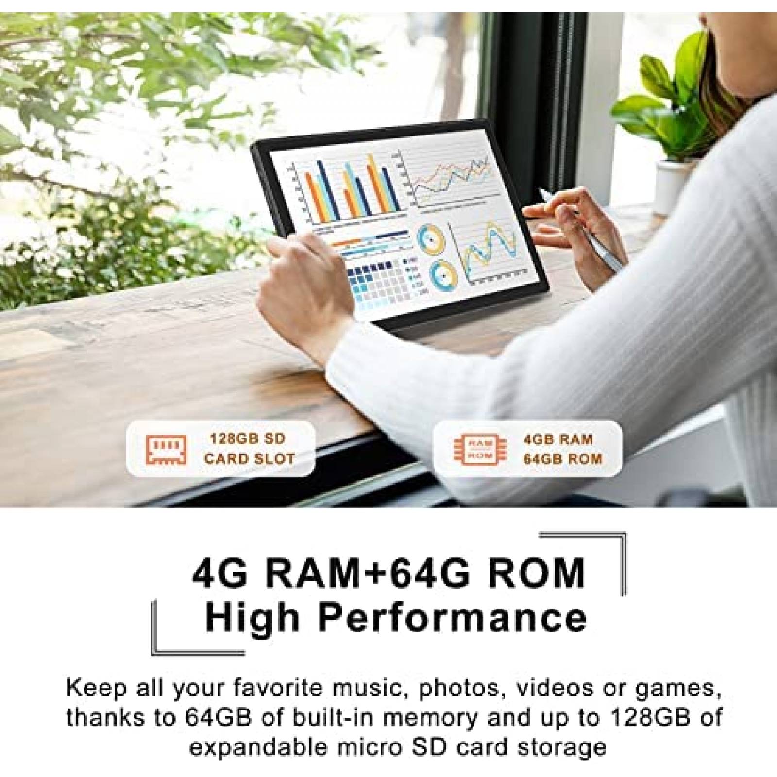 Tablet Oangcc 10.1'' 4GB RAM 64GB 8000mAh Teclado + Mouse