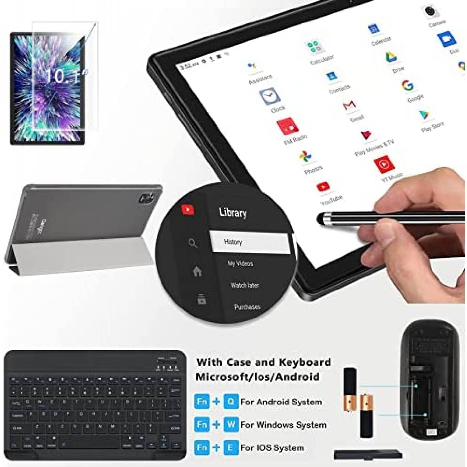 Tablet Oangcc 10.1'' 4GB RAM 64GB 8000mAh Teclado + Mouse