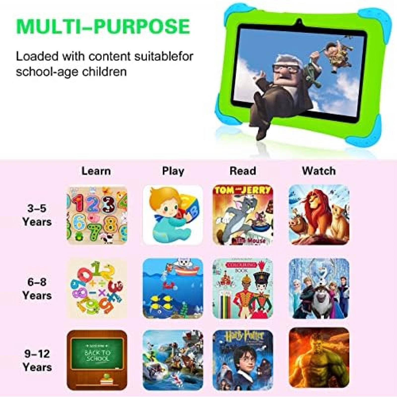 Tablet para Niños Fivahiva 7'' IPS 32GB 2GB RAM 32GB -Verde