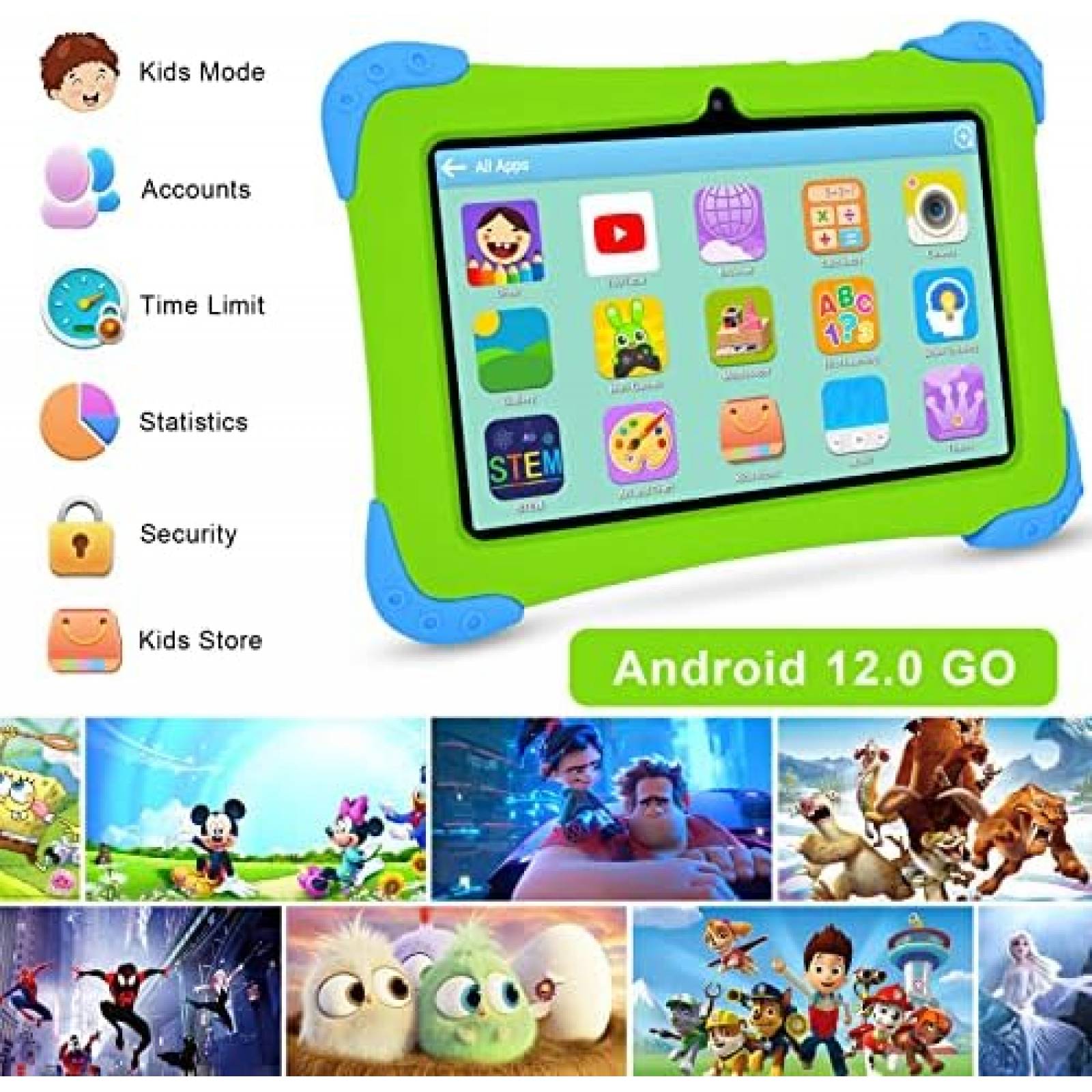 Tablet para Niños Fivahiva 7'' IPS 32GB 2GB RAM 32GB -Verde
