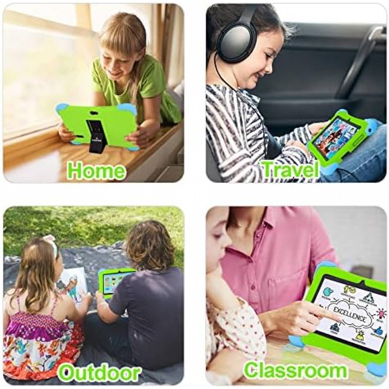 Tablet para Niños Fivahiva 7'' IPS 32GB 2GB RAM 32GB -Verde
