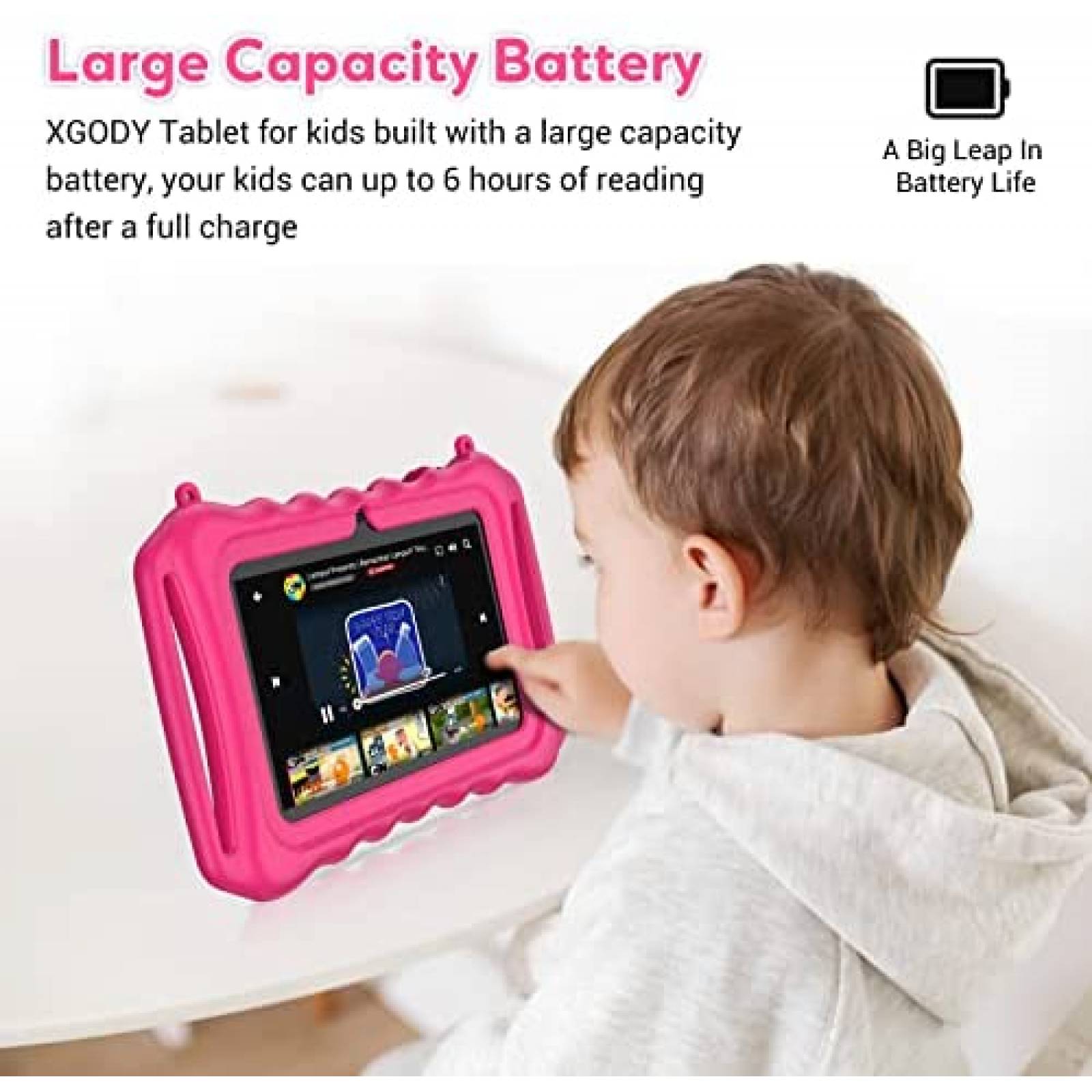 Tablet para Niños Xgody 7'' 3GB RAM 32GB Resistente -Rosa