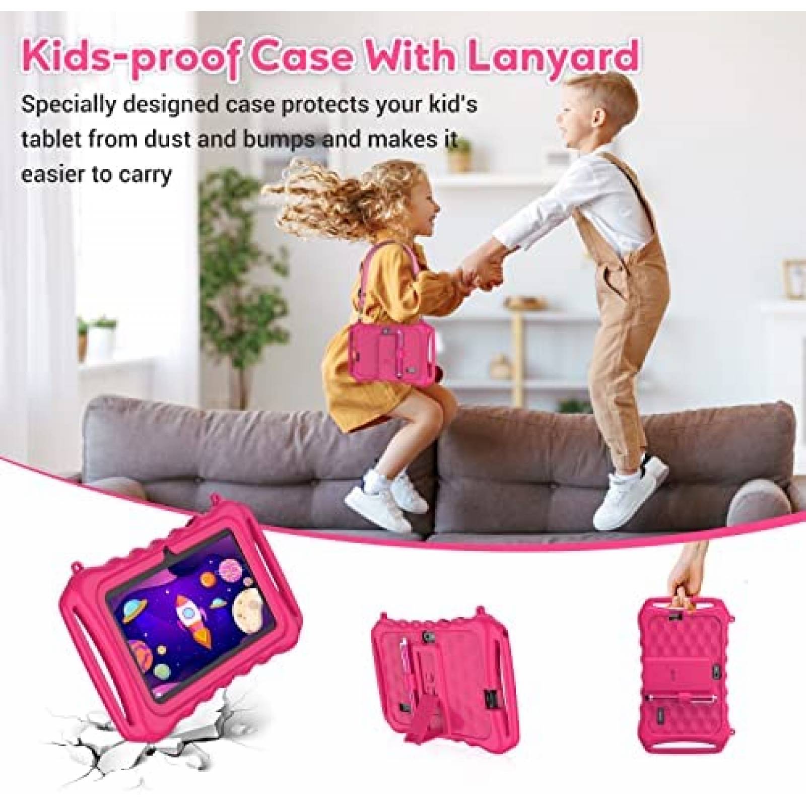 Tablet para Niños Xgody 7'' 3GB RAM 32GB Resistente -Rosa