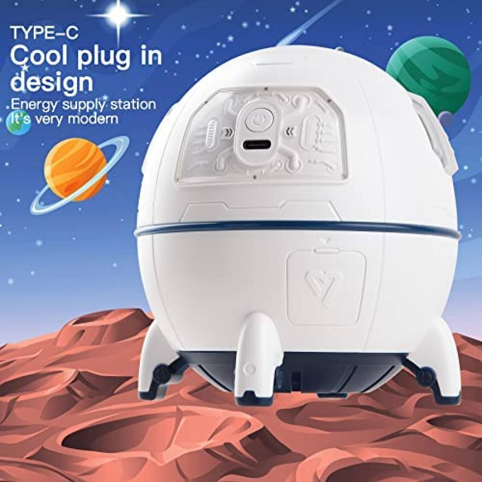 Humidificador YA MI 220ml Portatil USB C Decorativo -Blanco