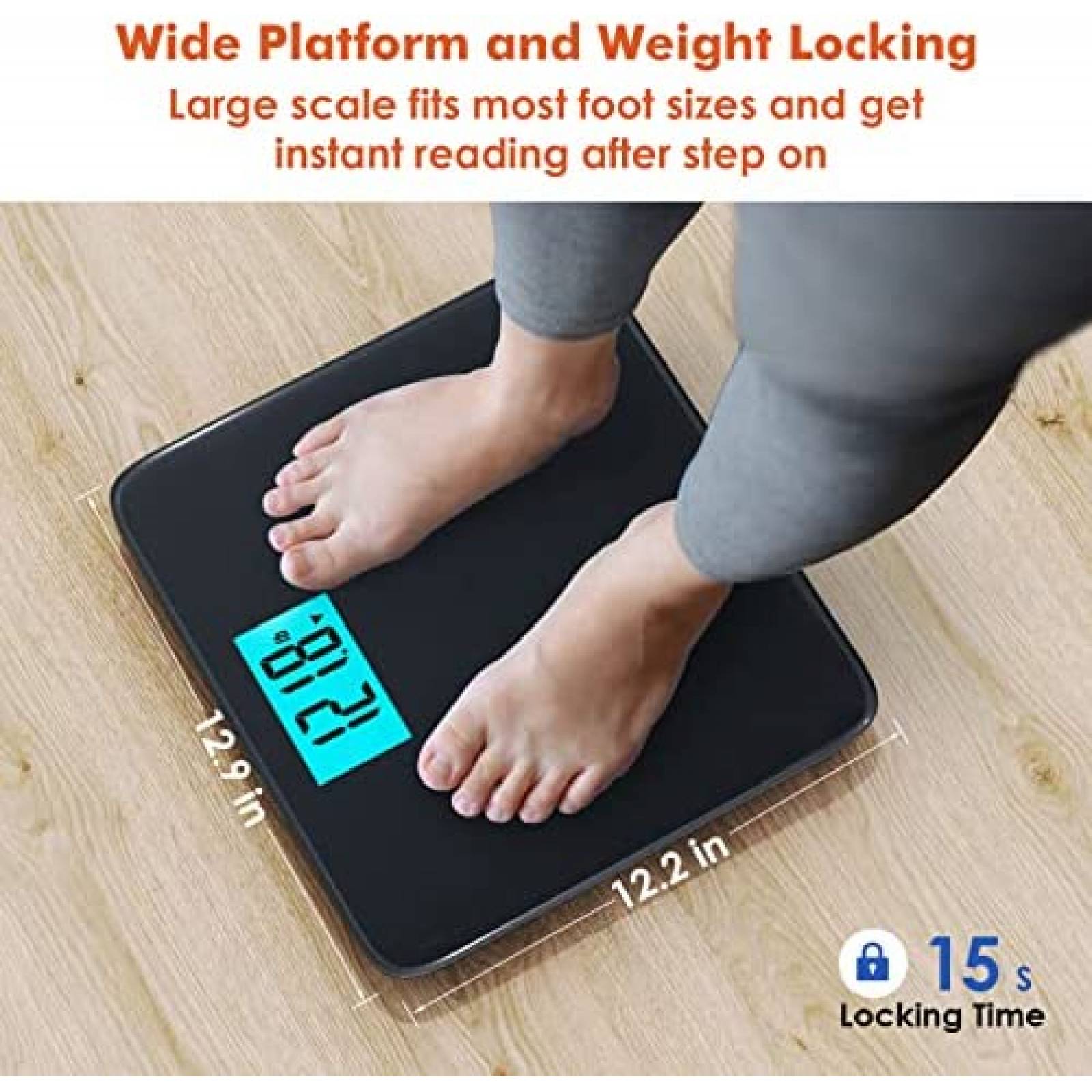 Bascula Digital Zoetouch Cap. Max. 255Kg LCD 4.2'' -Negro