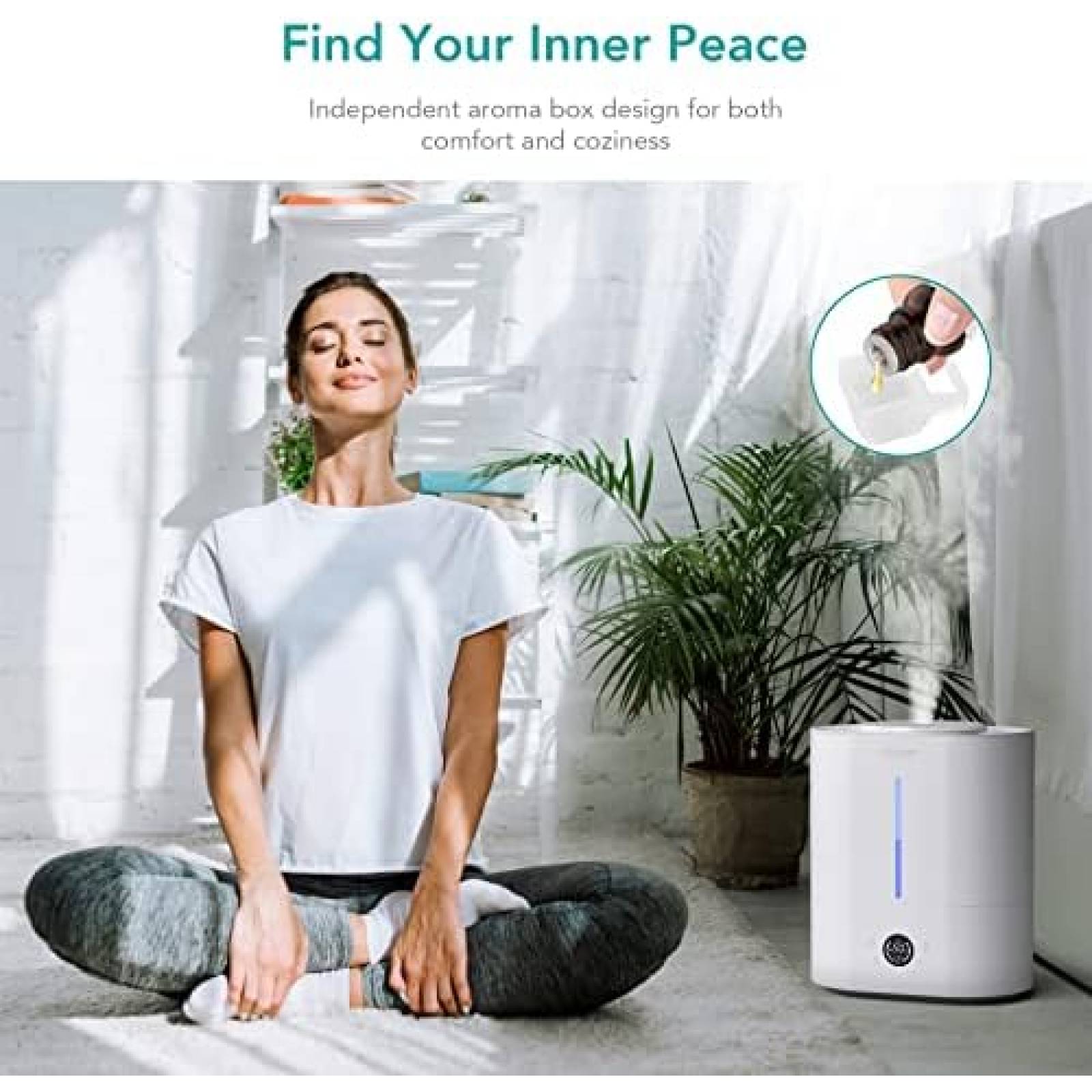 Humidificador ASAKUKI para Habitacion Grande 4L -Blanco