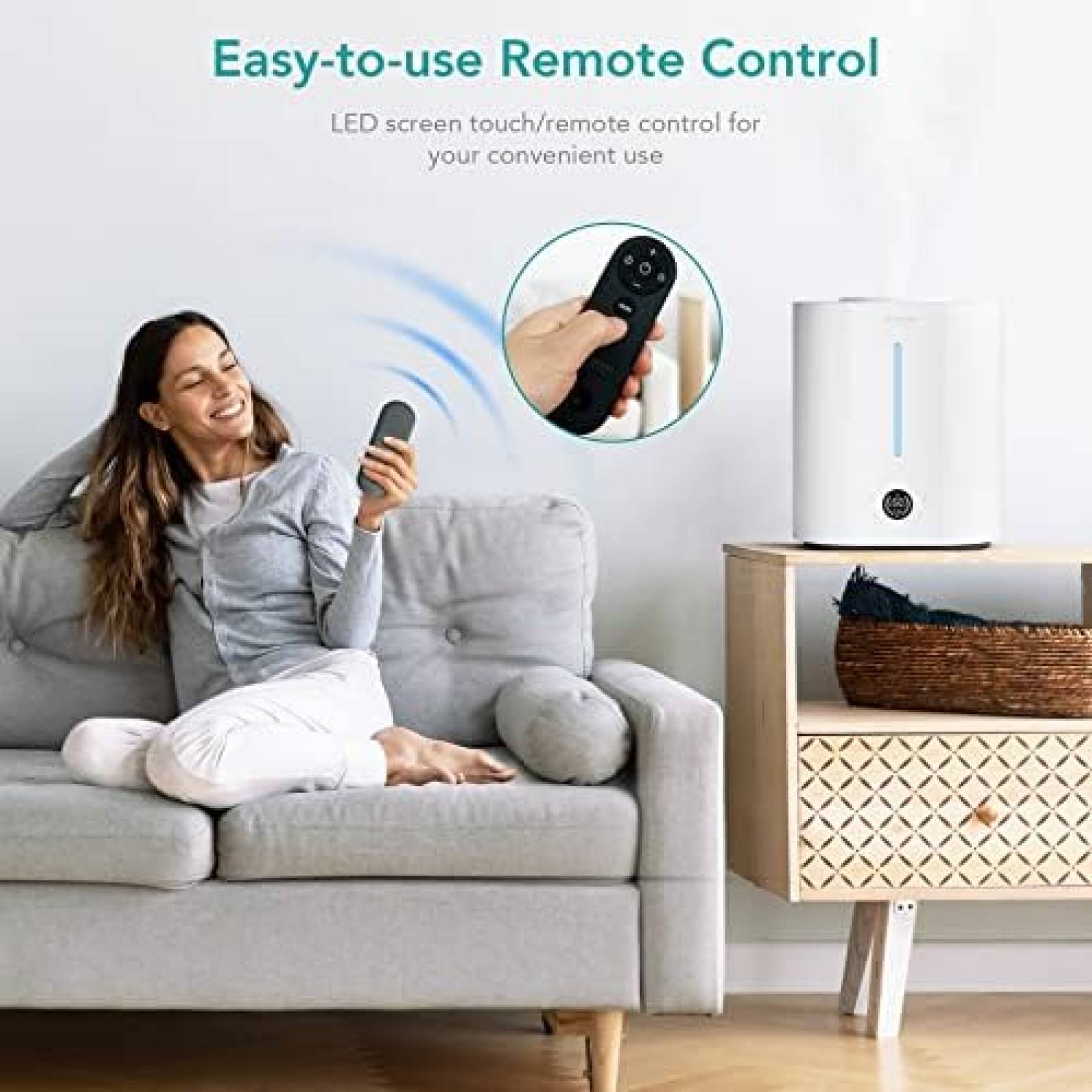 Humidificador ASAKUKI para Habitacion Grande 4L -Blanco