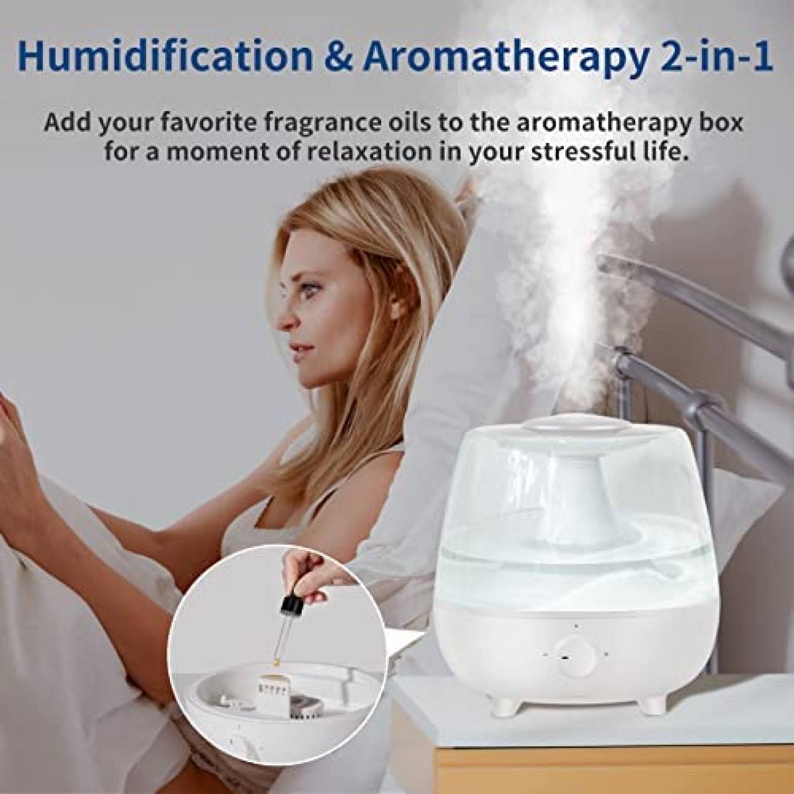 Humidificador HOMETOP Vapor Frio 2.4L Aceite Escencial