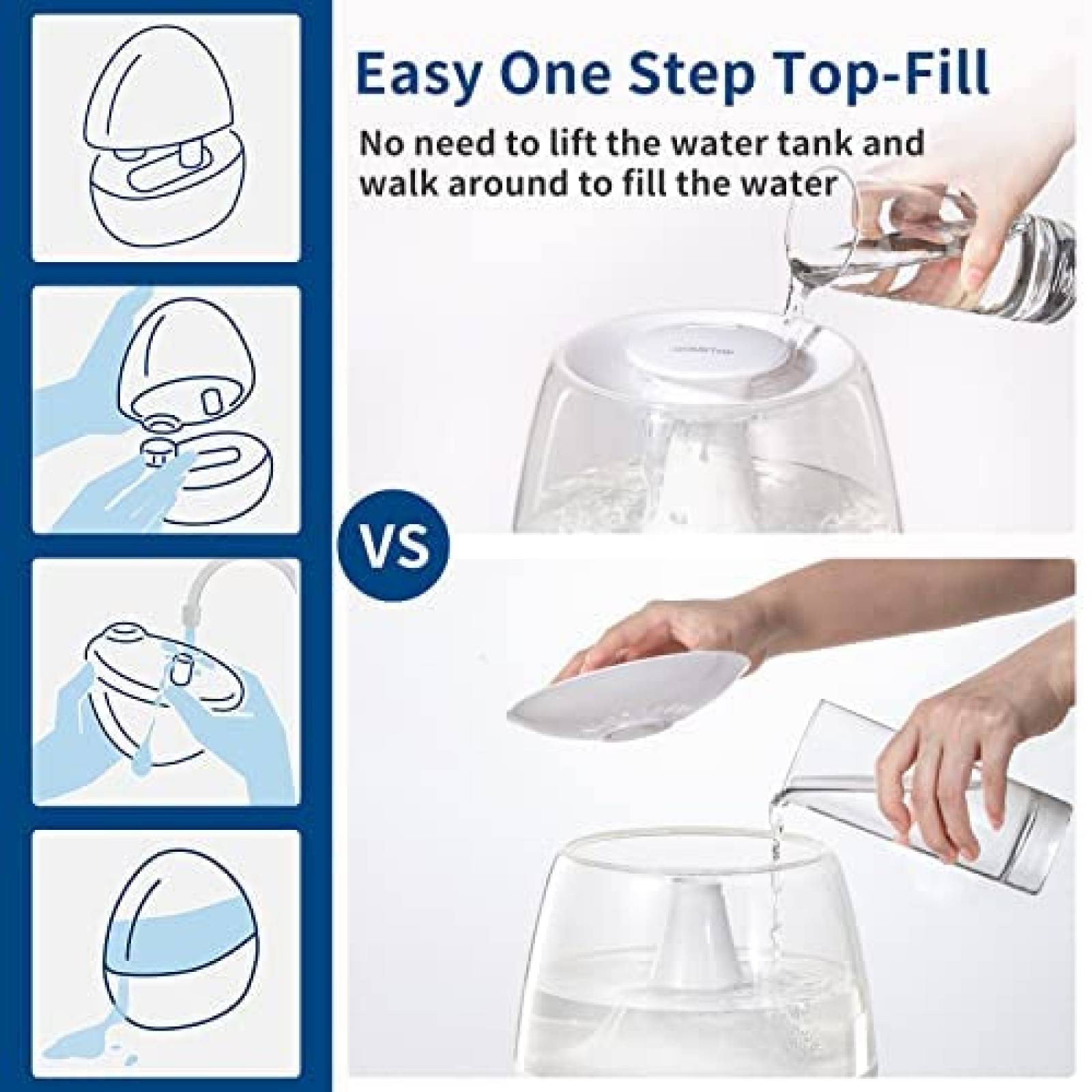 Humidificador HOMETOP Vapor Frio 2.4L Aceite Escencial