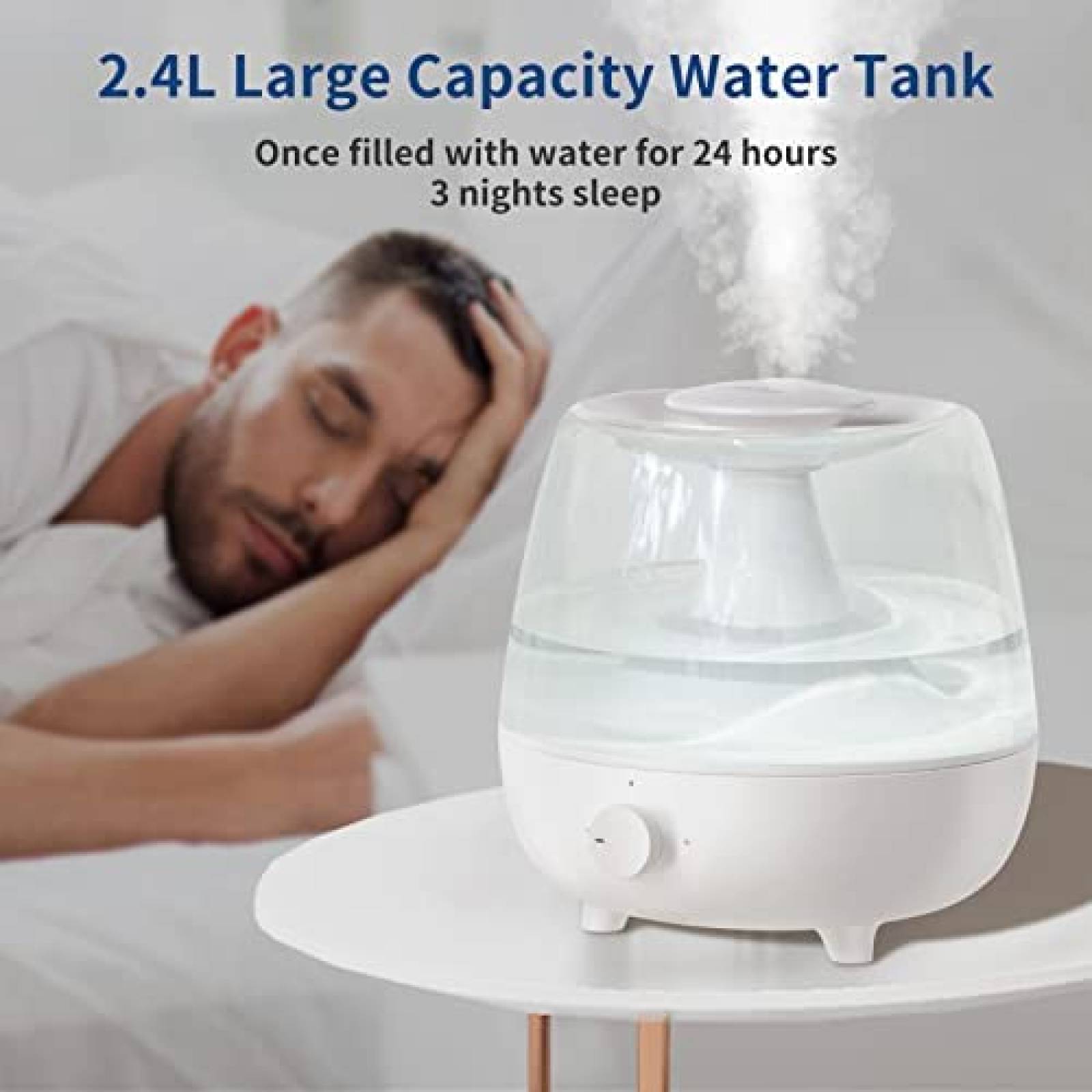 Humidificador HOMETOP Vapor Frio 2.4L Aceite Escencial