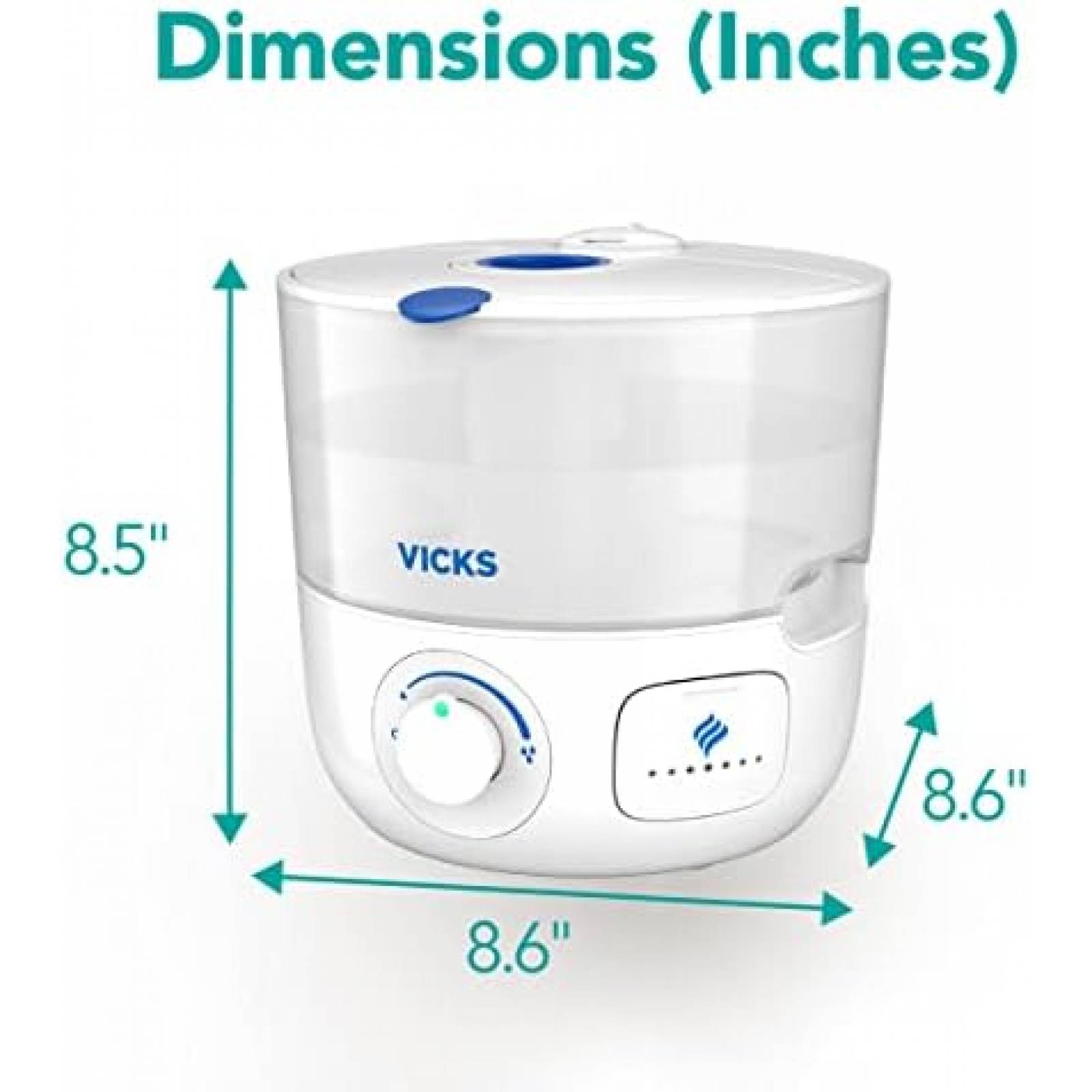 Humidificador Vicks de Vapor Frio para Vapores de 2 Vias