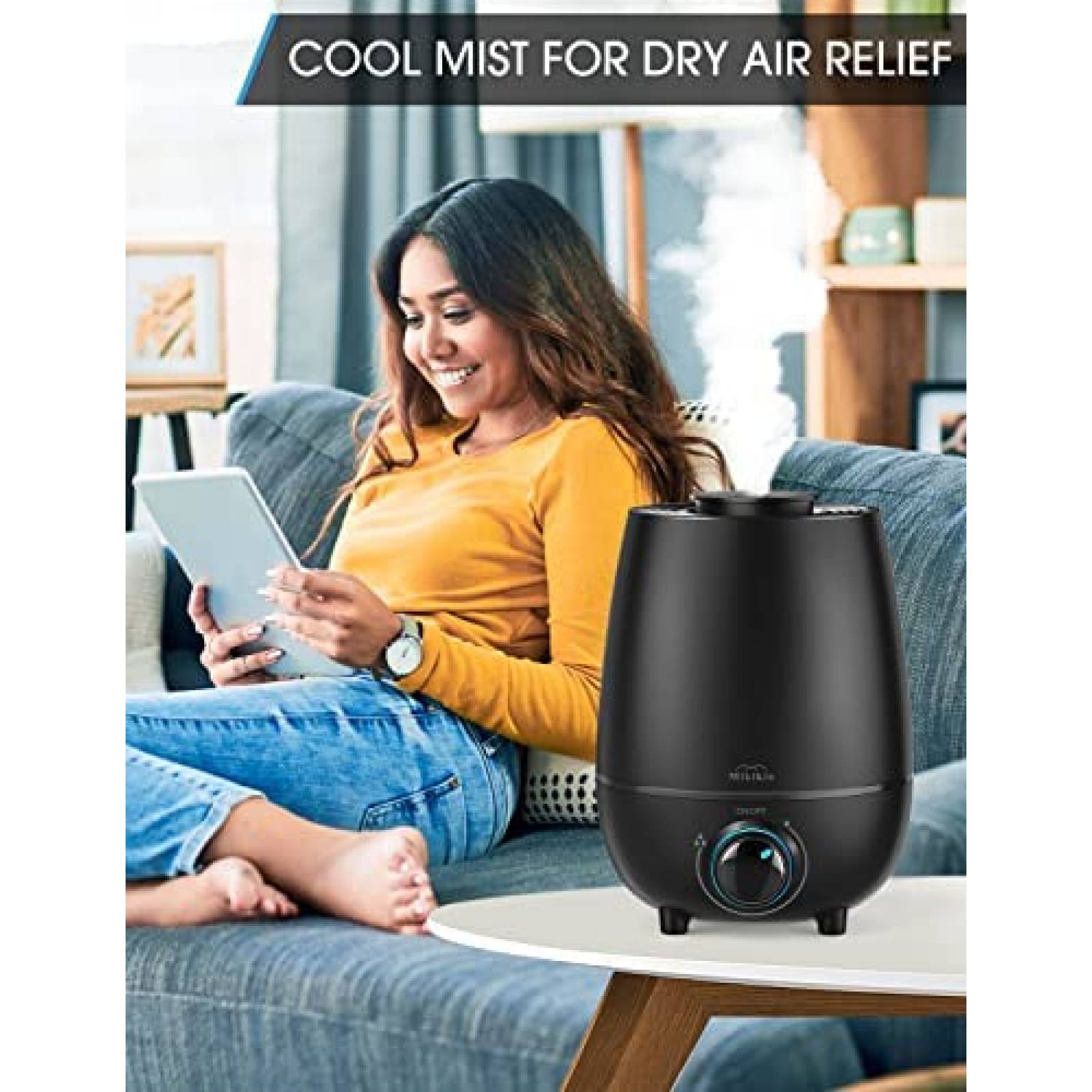 Humidificadores Mikikin para Oficina Cap. 3L -Negro