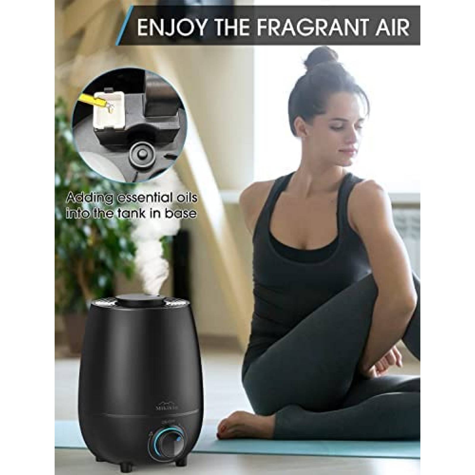 Humidificadores Mikikin para Oficina Cap. 3L -Negro