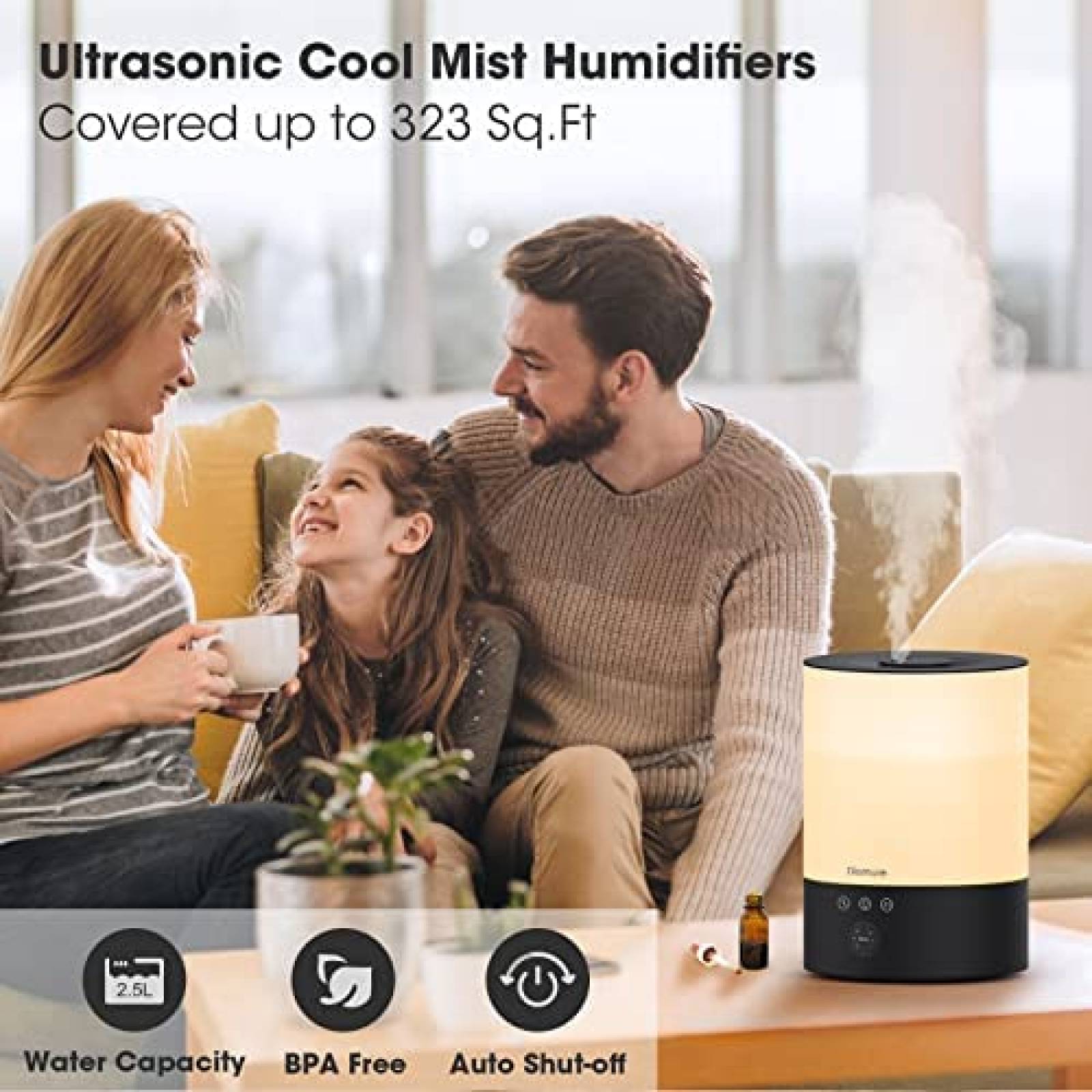 Humidificador Diamure SCK-2C25A 28 DB 7 Colores 2.5 Litros