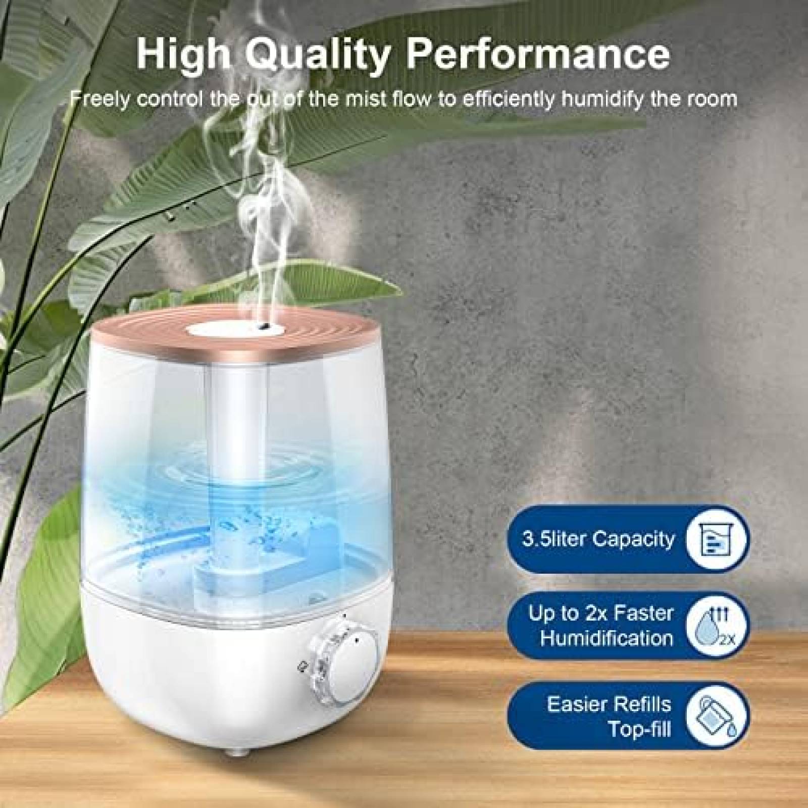 Humidificador HLS Vapor Frio 3.5L 29 Horas Silencioso Blanco