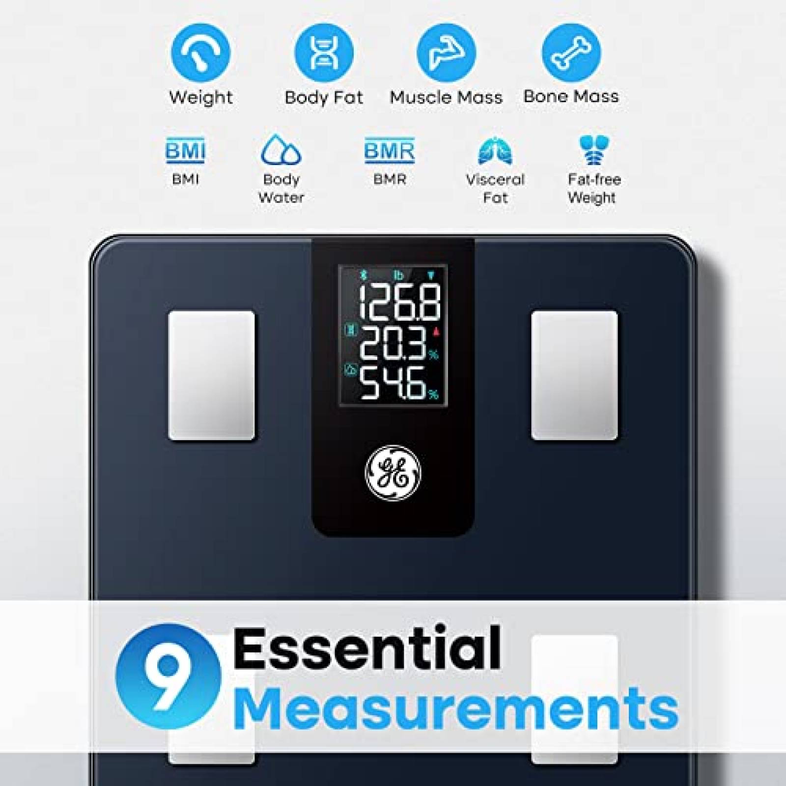 Bascula Digital GE Smart Todo en Uno Cap. Max. 396 lb -Negro