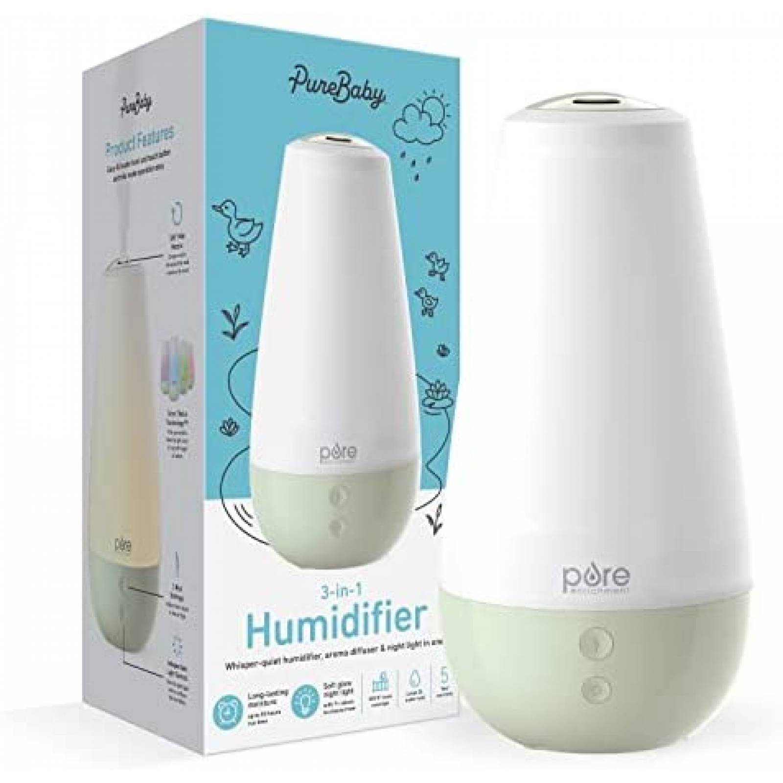 Humidificador Pure Enrichment PESPAXL-WG Capacidad 2L -Verde